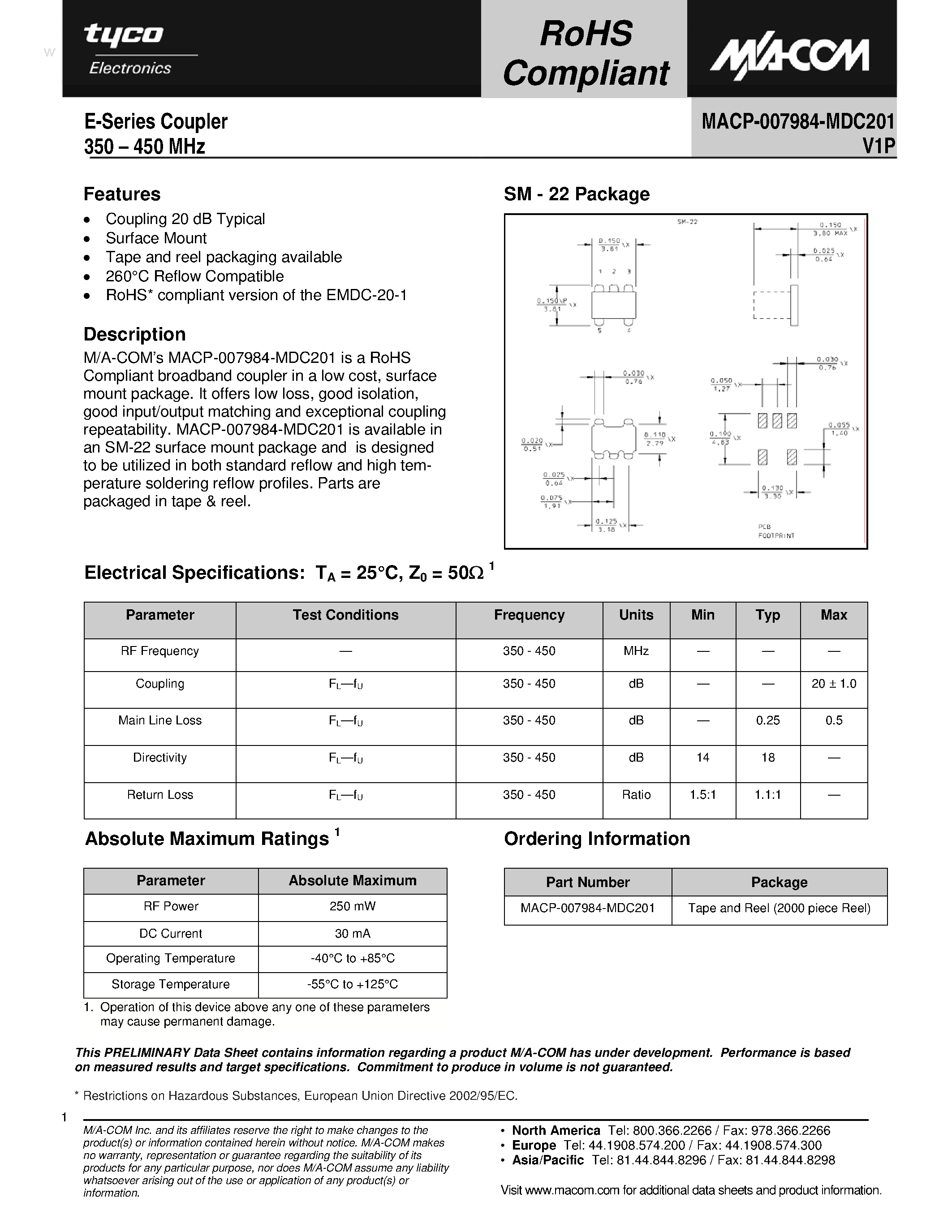 Datasheet MACP-007984-MDC201 - E-Series Coupler page 1