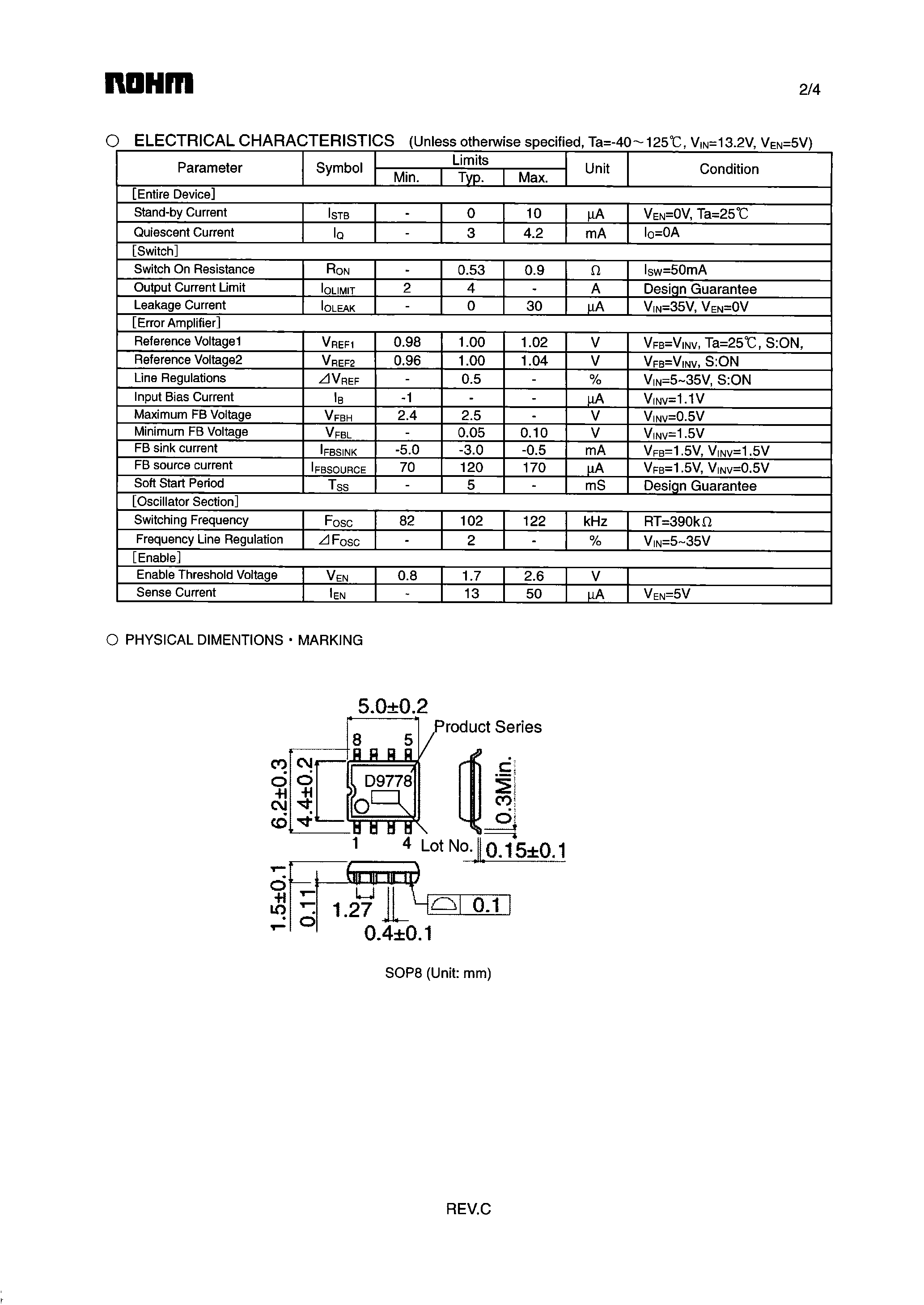 Даташит BD9778F - Flexible Step-Down Switching Regulator страница 2