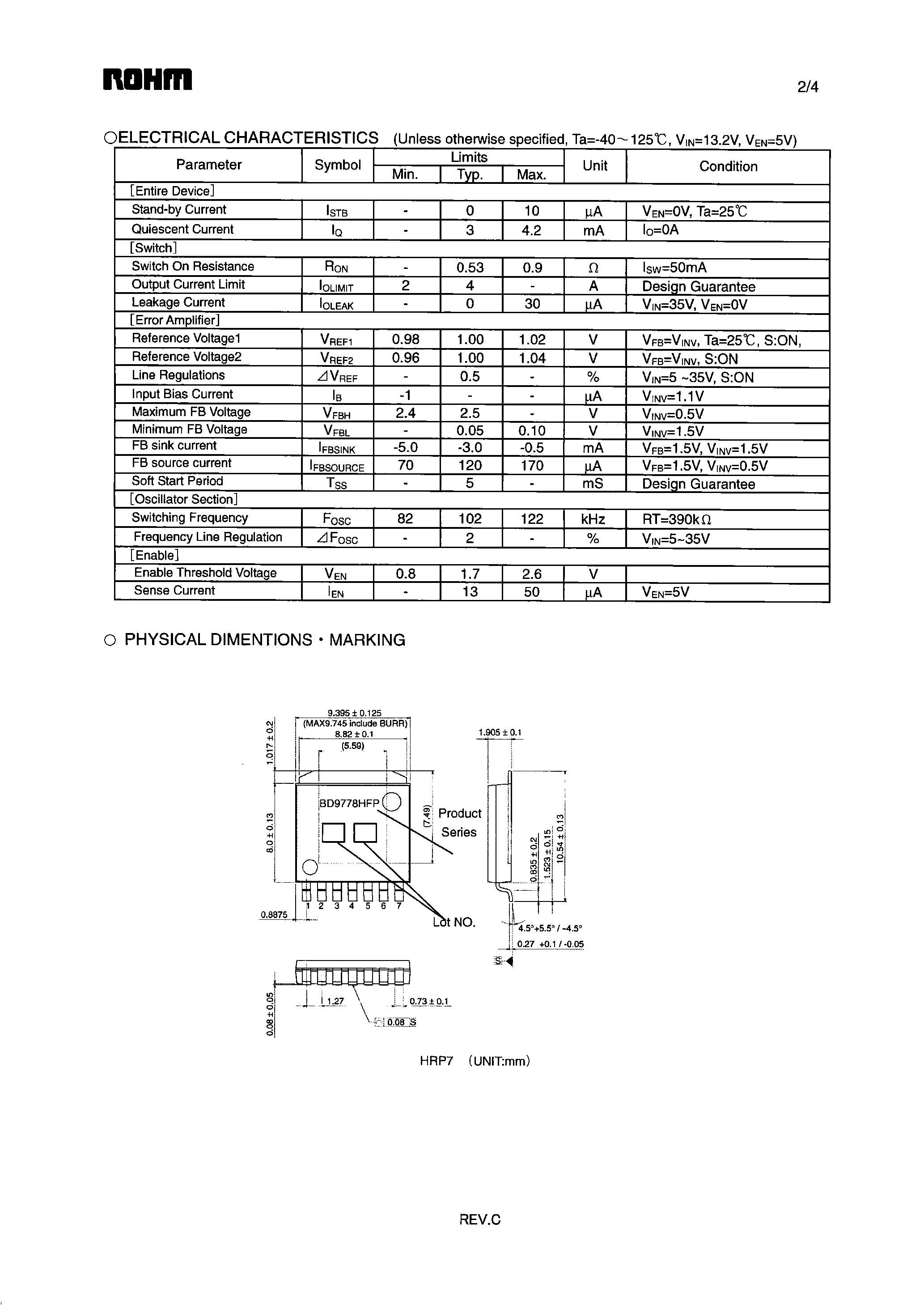 Даташит BD9778HFP - Flexible Step-Down Switching Regulator страница 2