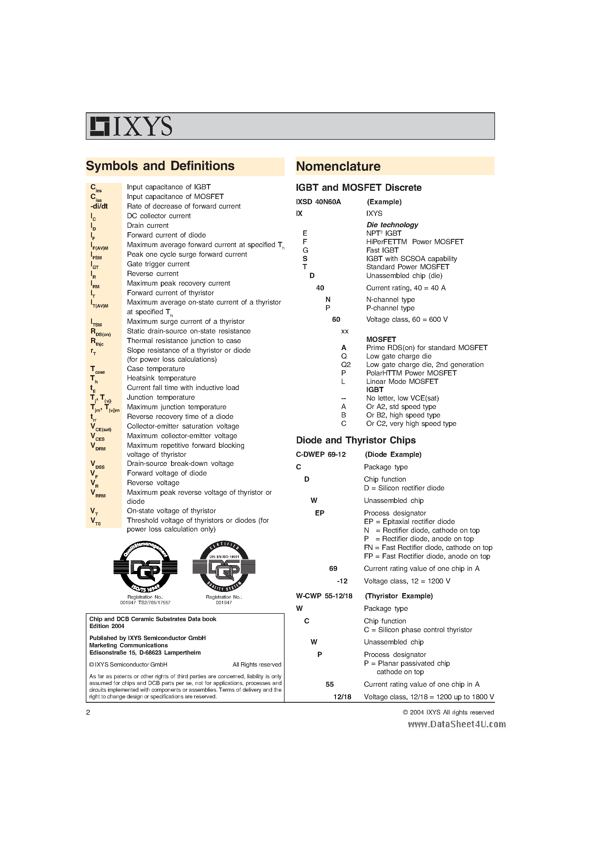 Datasheet DWEP69-12 - Rectifier Diodes & FRED page 2