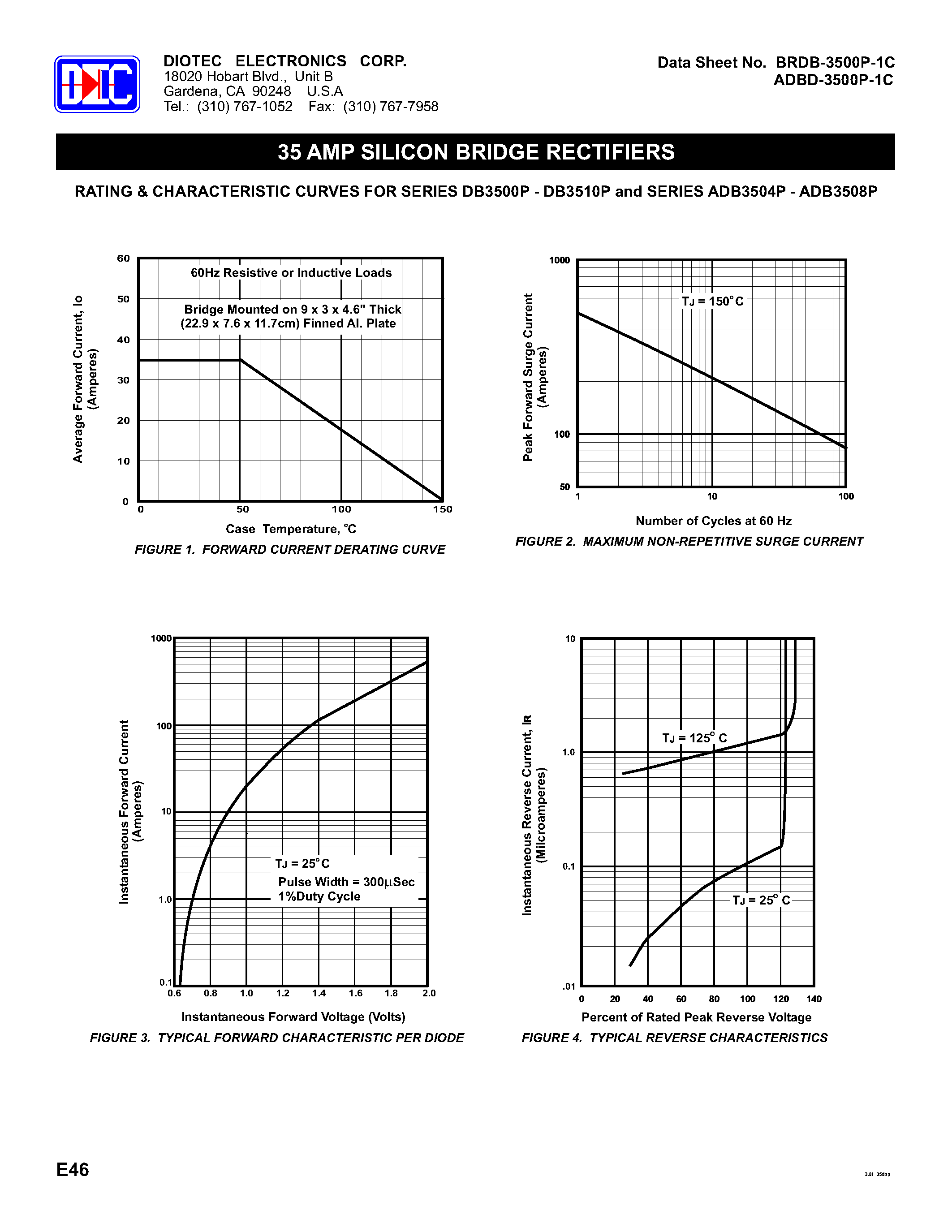 Datasheet ADB3504P page 2 Datasheet ADB3504P - (ADB3504P - ADB3508P) 35 AMP SILICON BRIDGE RECTIFIERS page 2