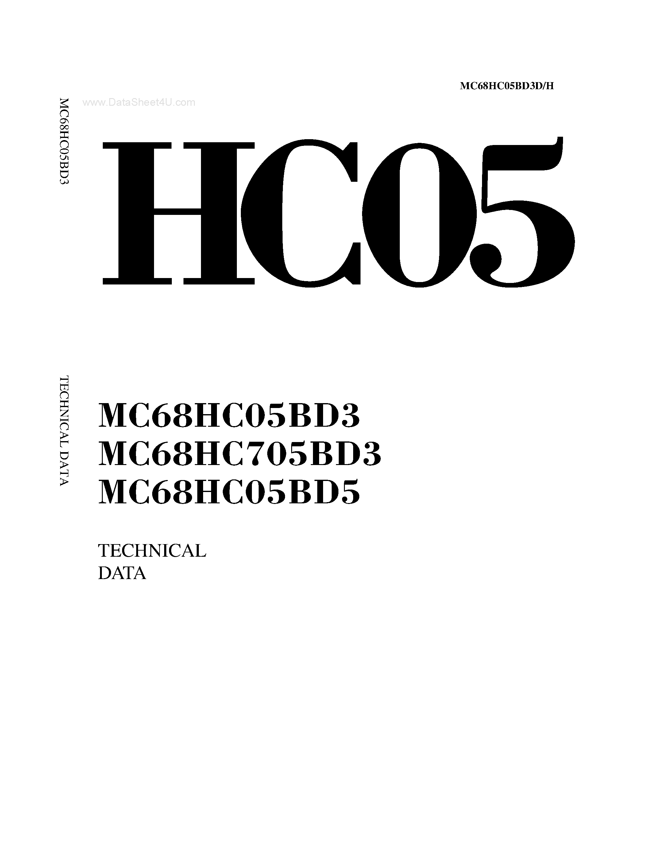 Даташит M68HC05BD3 - (M68HCx05BDx) High-density complementary metal oxide semiconductor (HCMOS) microcontroller unit страница 1