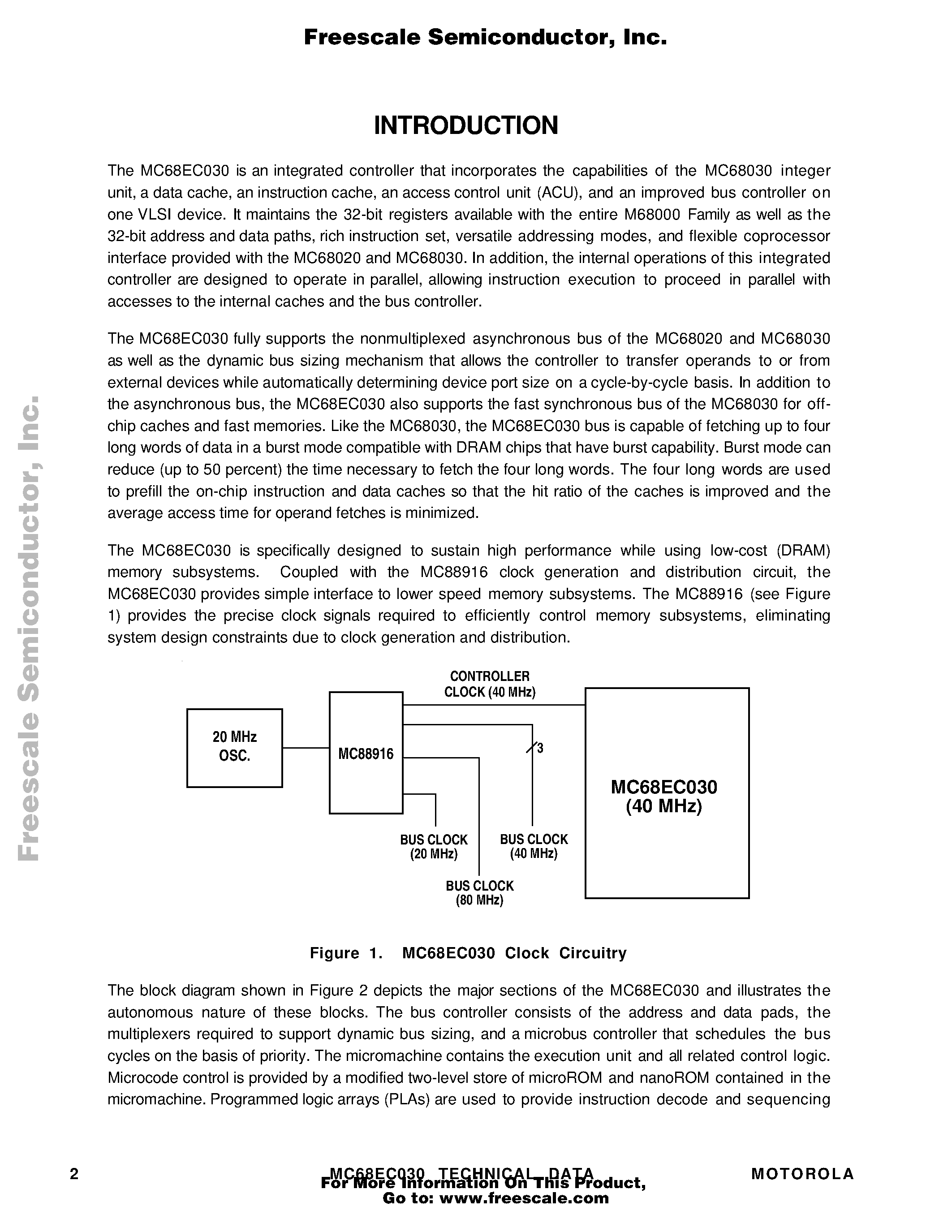Datasheet MC68EC030 - Second-Generation 32-Bit Enhanced Embedded Controller page 2