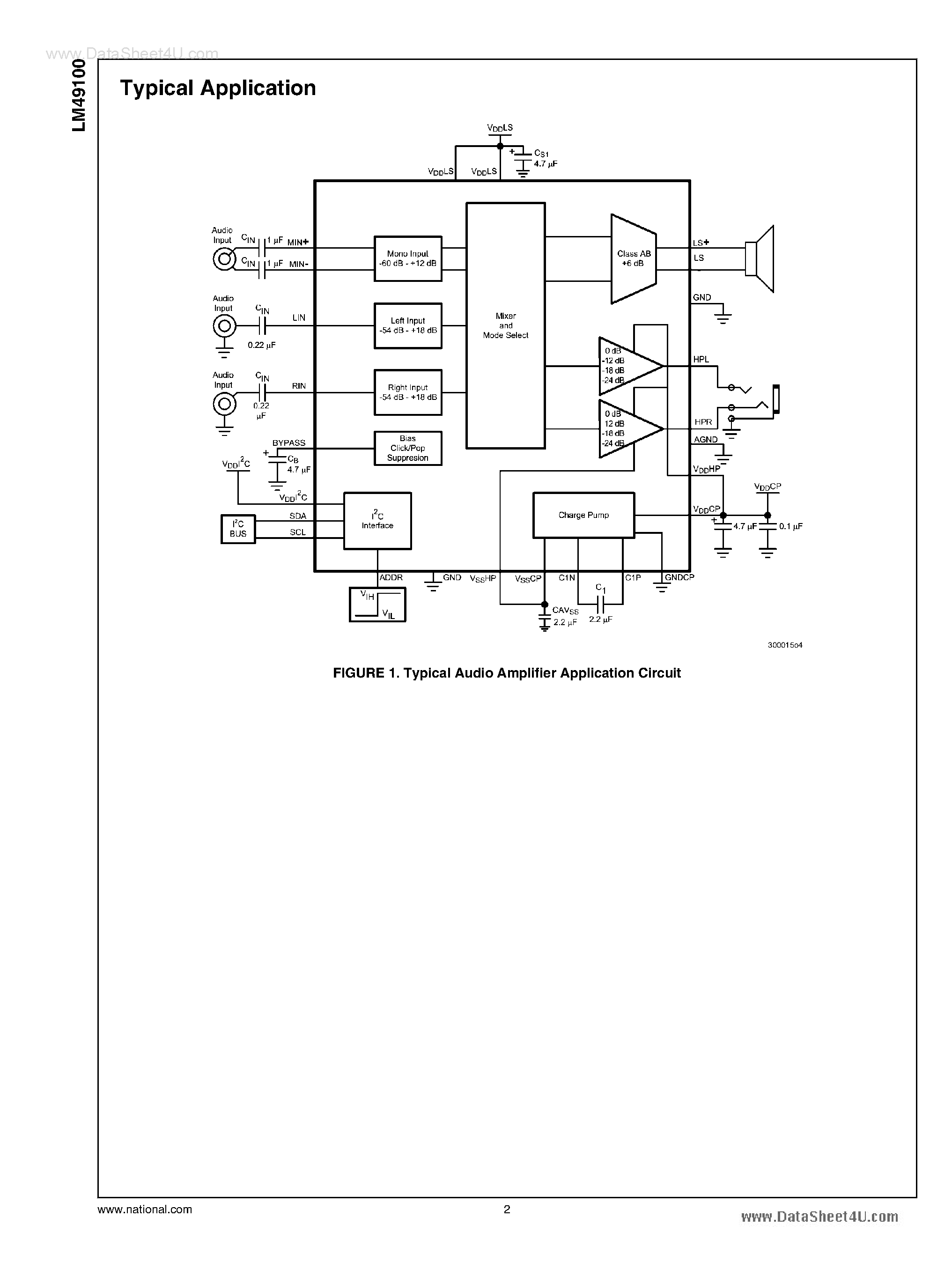 Даташит на микросхему LM49100 страница 2 Даташит LM49100 - Mono Class AB Audio Subsystem страница 2
