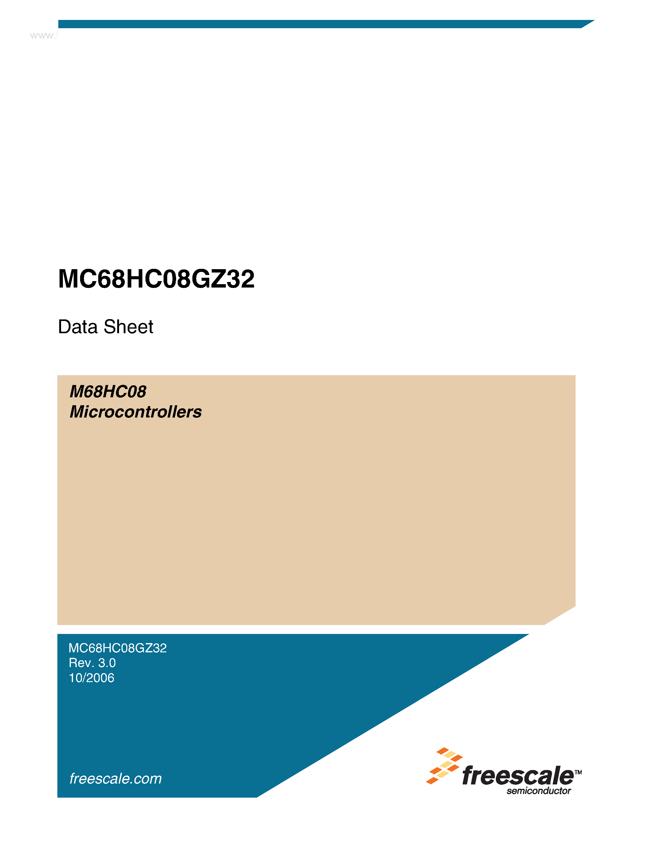 Даташит на микросхему MC68HC08GZ32 страница 1 Даташит MC68HC08GZ32 - Microcontrollers страница 1