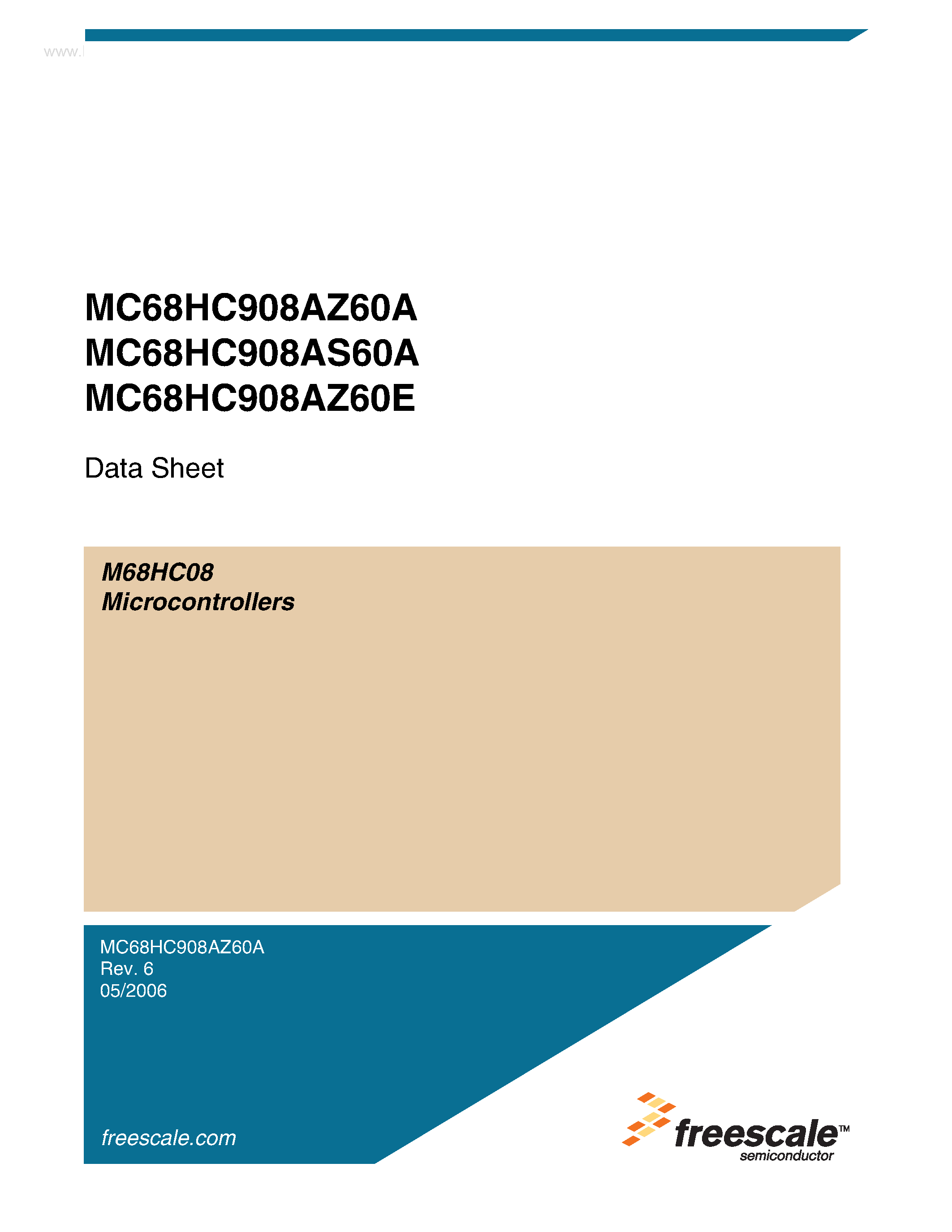 Datasheet MC68HC908AS60A - (MC68HC908Ax60x) M68HC08 Microcontrollers page 1