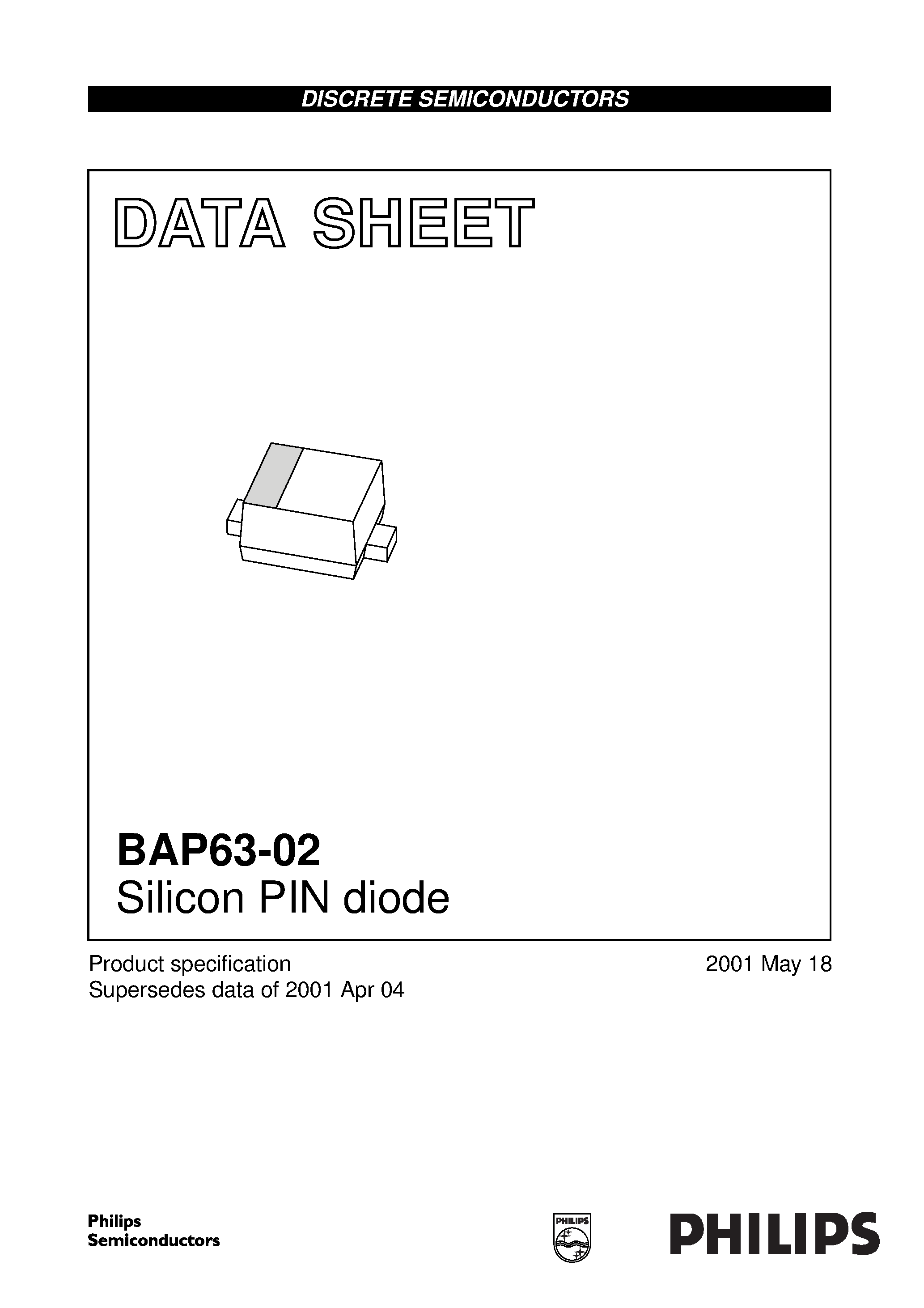 Datasheet BAP63-02 page 1 Datasheet BAP63-02 - Silicon PIN diode page 1