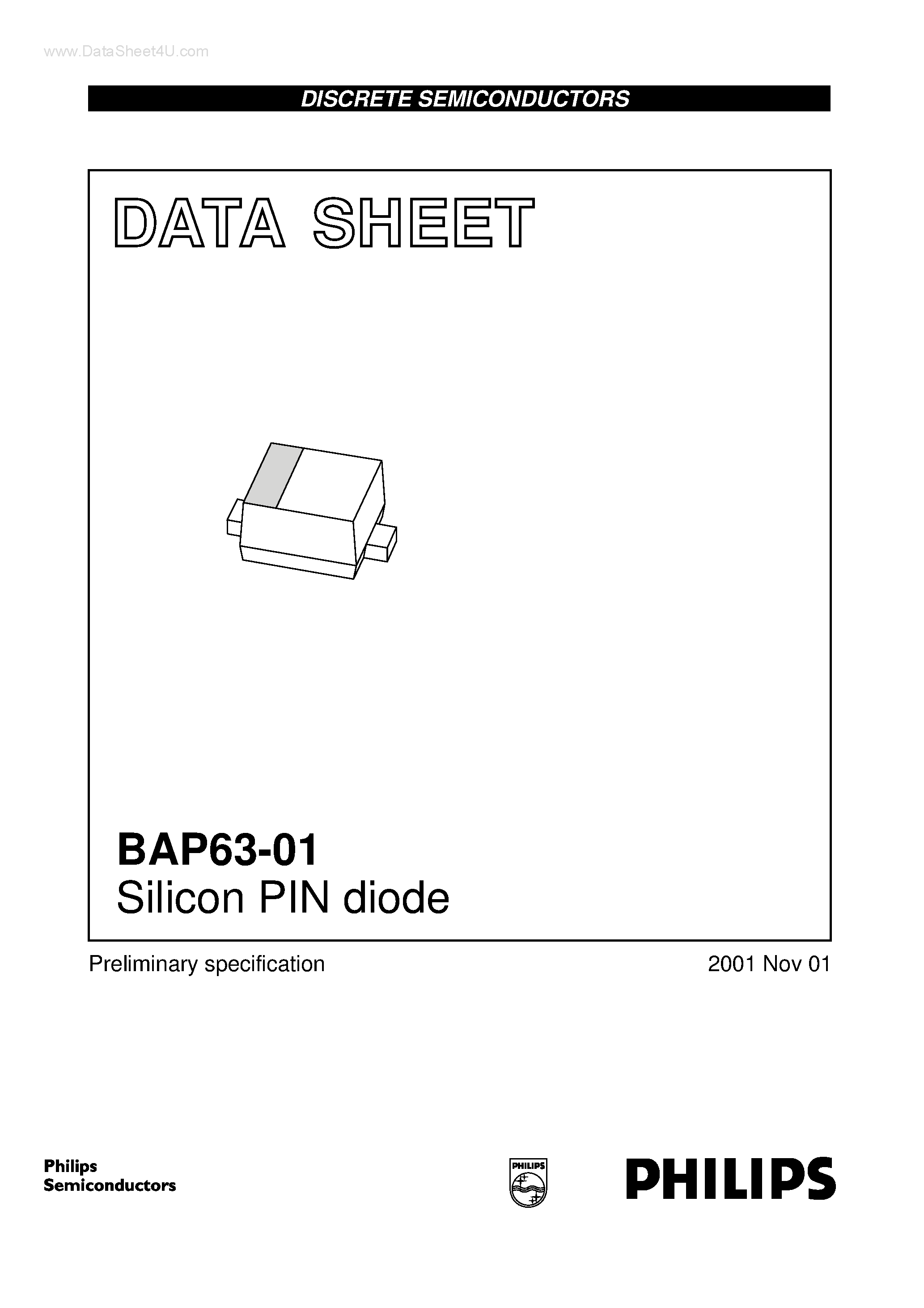 Datasheet BAP63-01 page 1 Datasheet BAP63-01 - Silicon PIN diode page 1