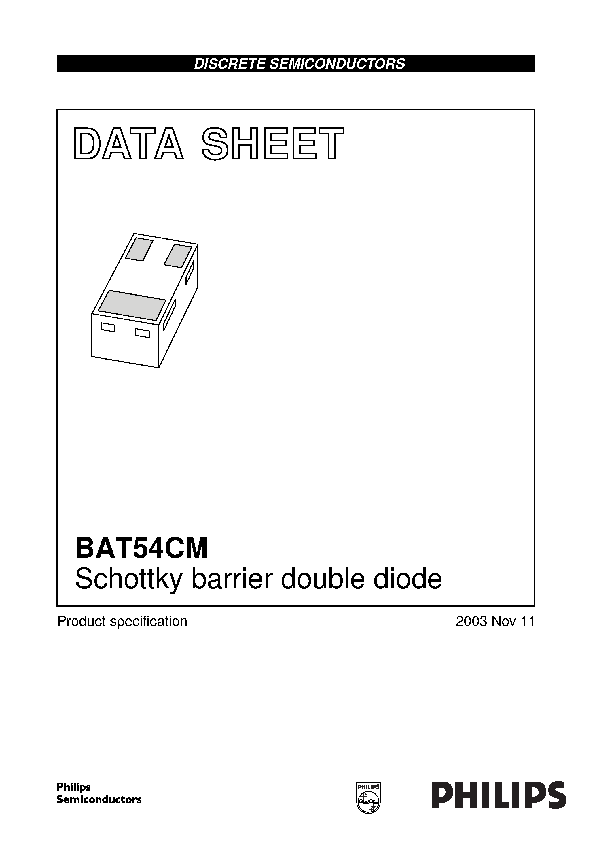 Datasheet BAT54CM - Schottky barrier double diode page 1