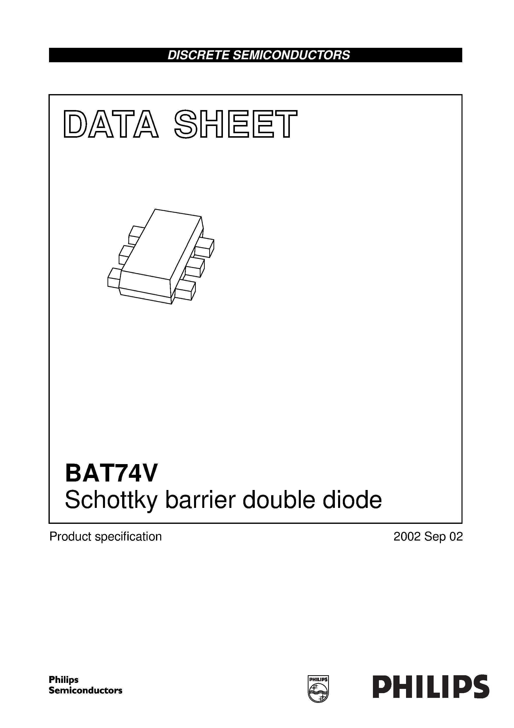 Datasheet BAT74V - Schottky barrier double diode page 1
