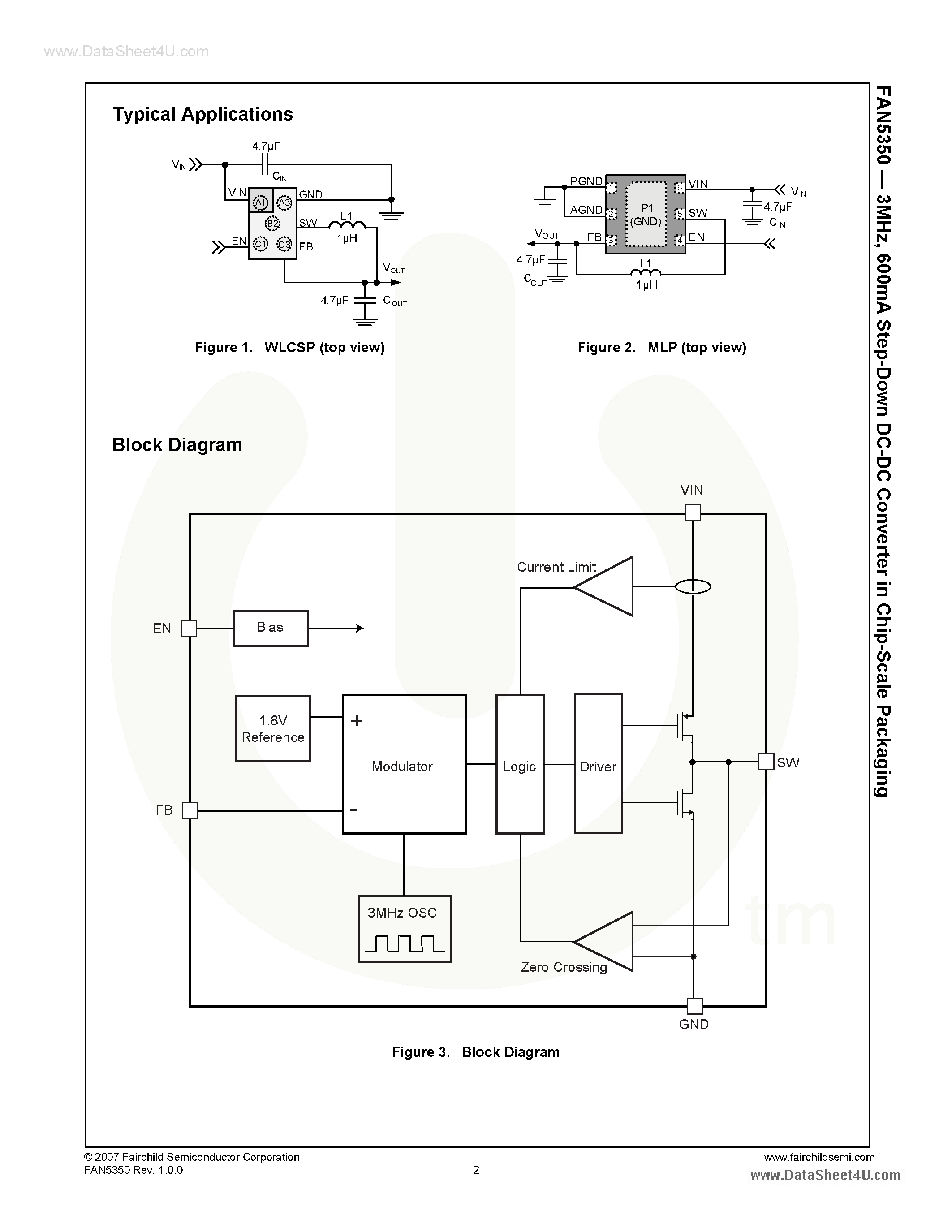 Datasheet FAN5350 - 3MHz 600mA DC/DC Buck Converter page 2