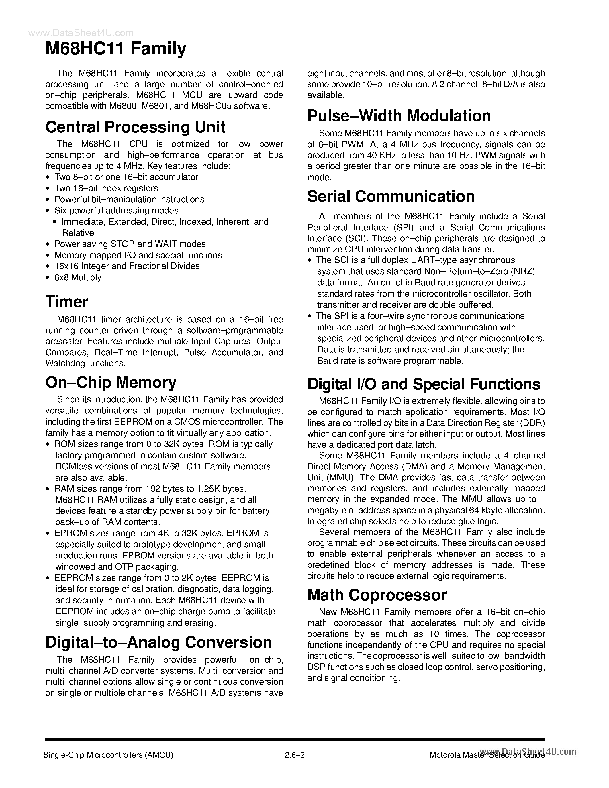 Даташит MC68HC27 - Single-Chip Microcontrollers страница 2