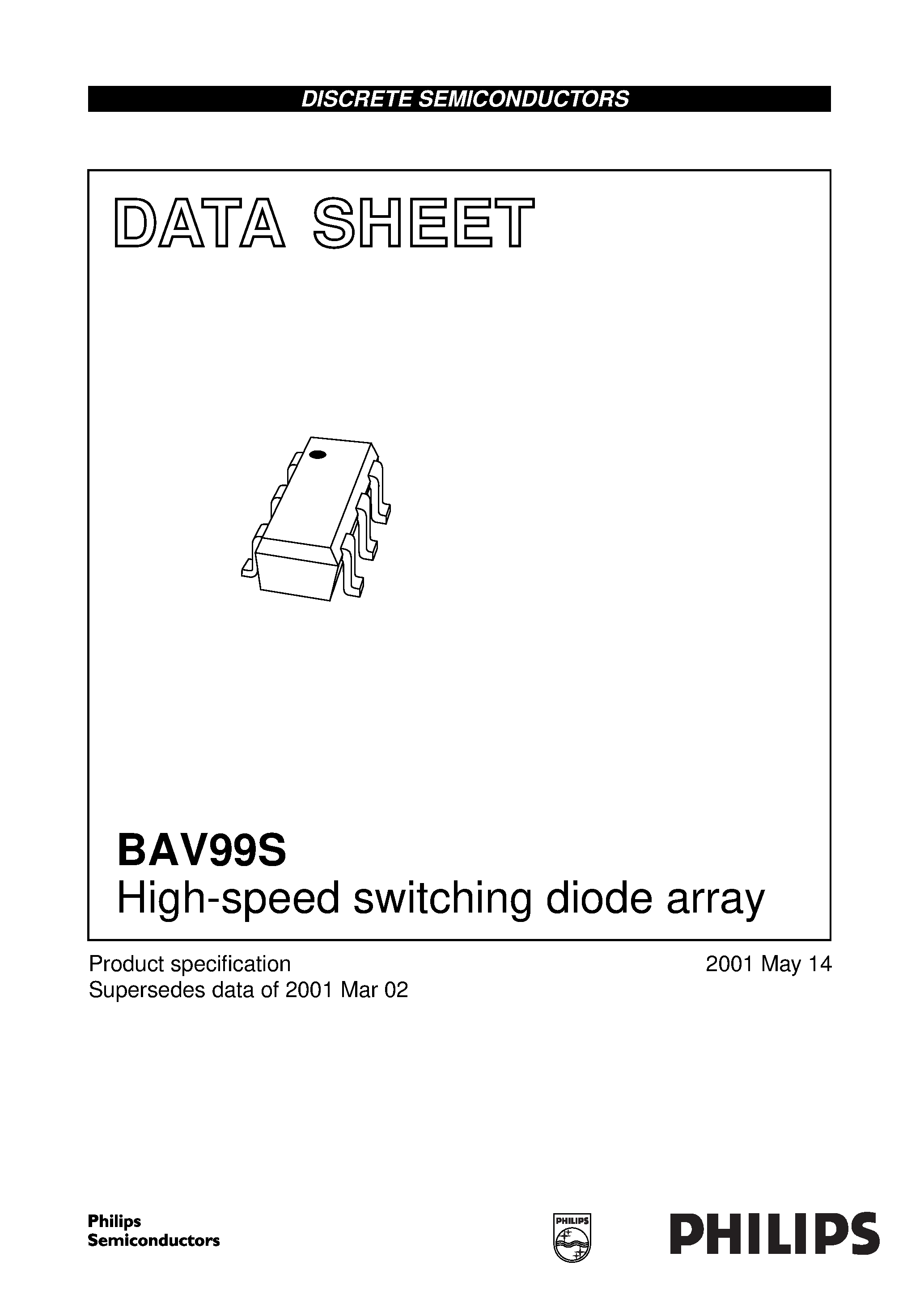 Datasheet BAV99S page 1 Datasheet BAV99S - High-speed switching diode array page 1
