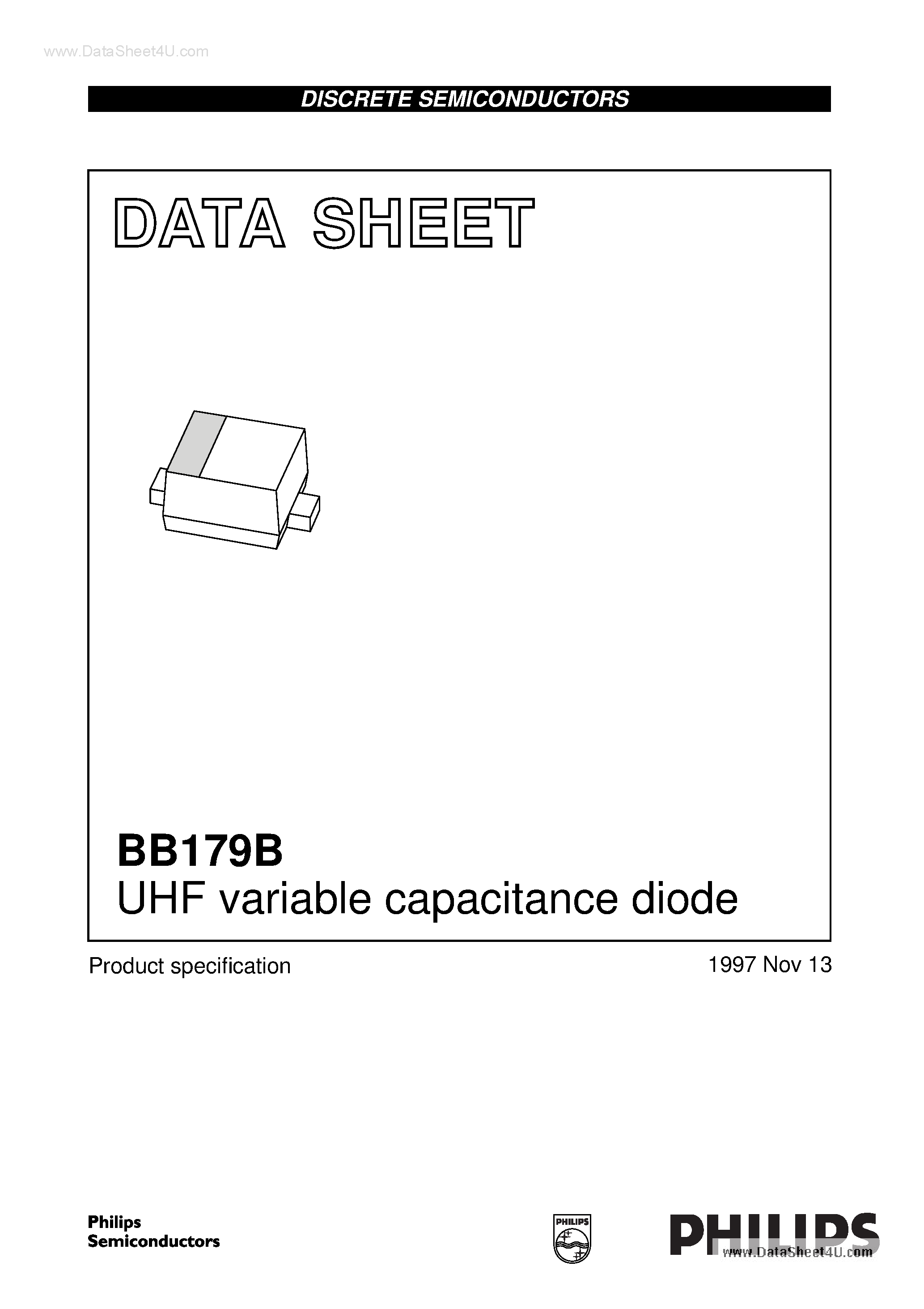 Datasheet BB179B - UHF variable capacitance diode page 1