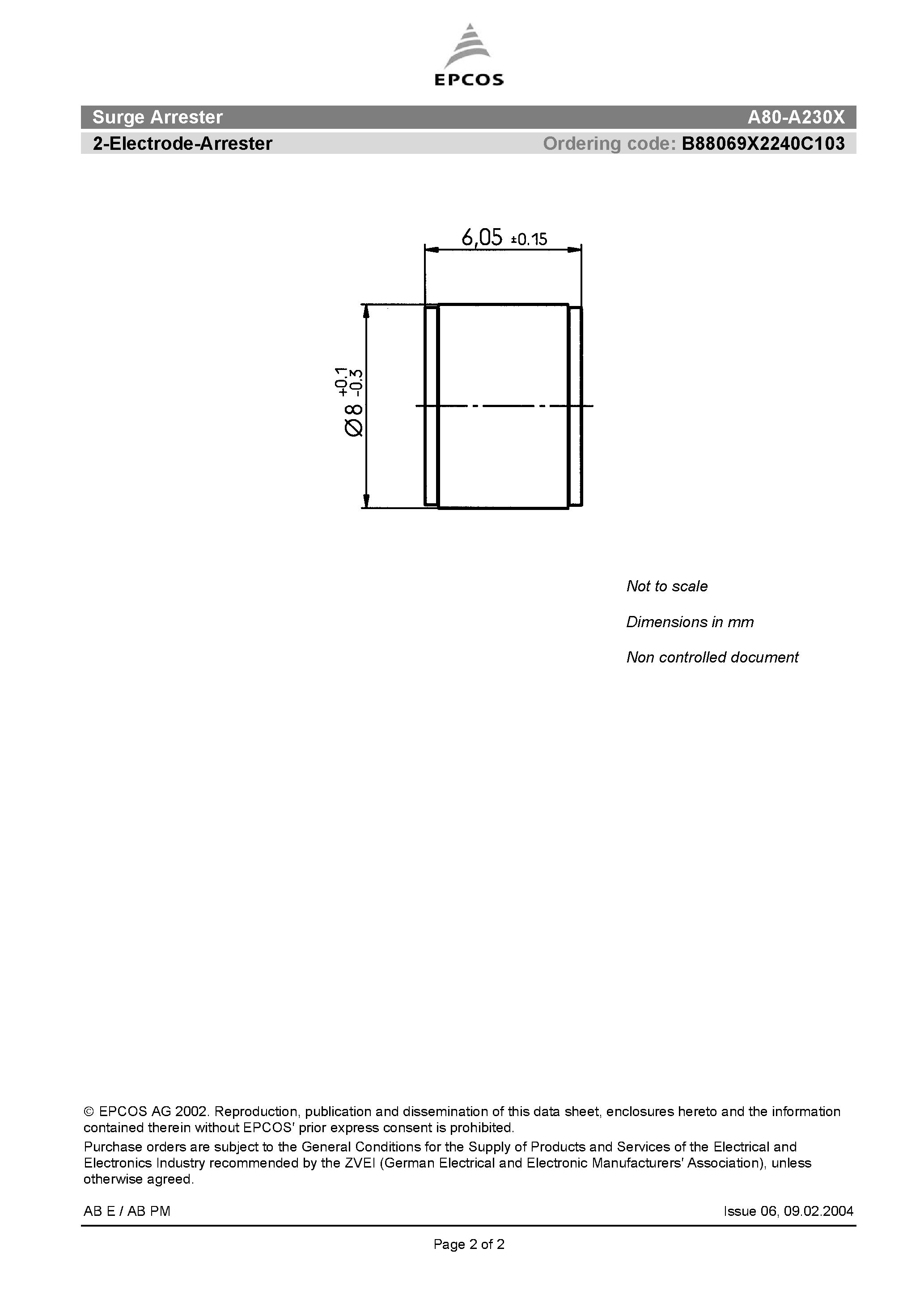 Datasheet A80-A230X - 2-Electrode-Arrester page 2
