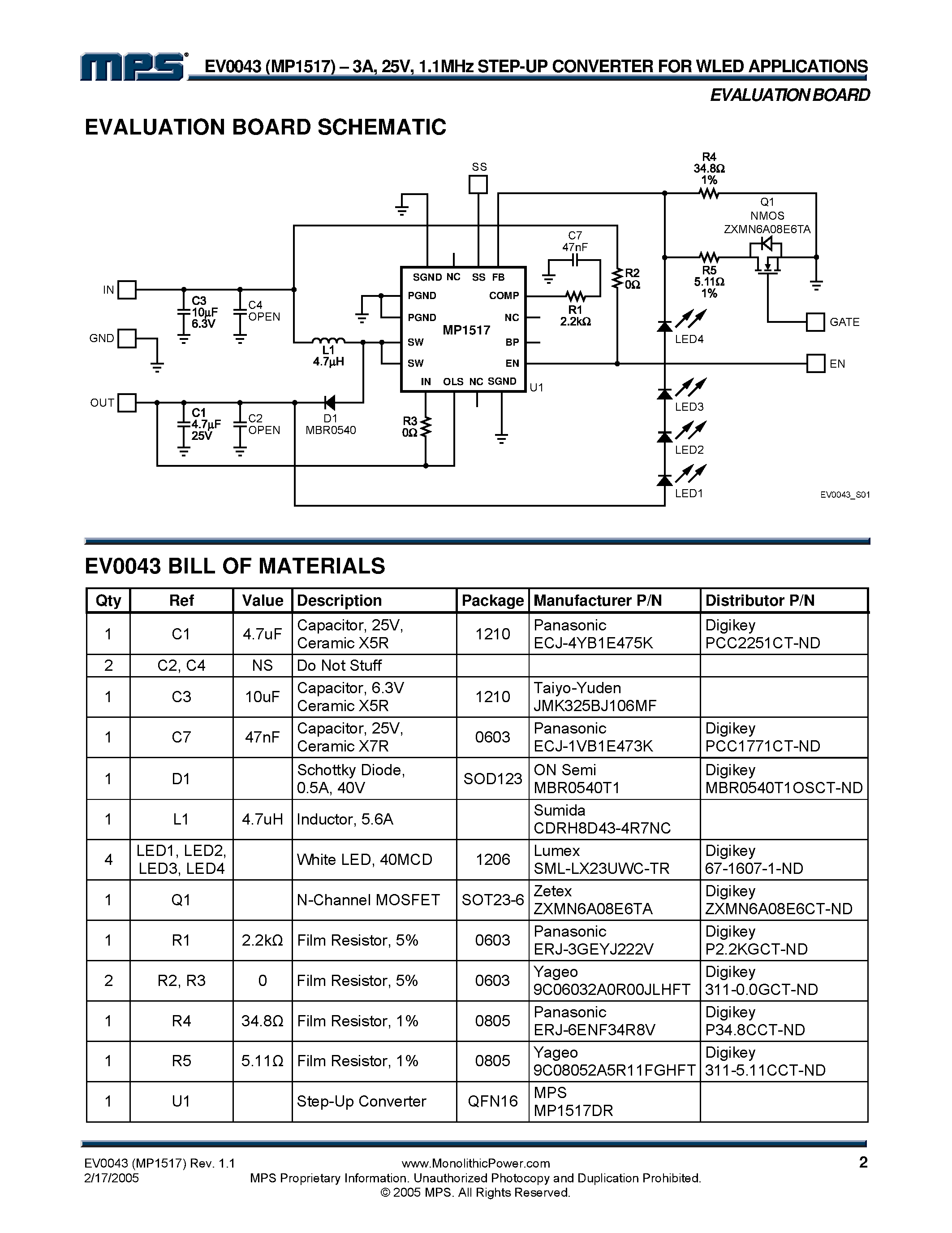 Даташит на микросхему EV0043 страница 2 Даташит EV0043 - Step-Up Converter страница 2
