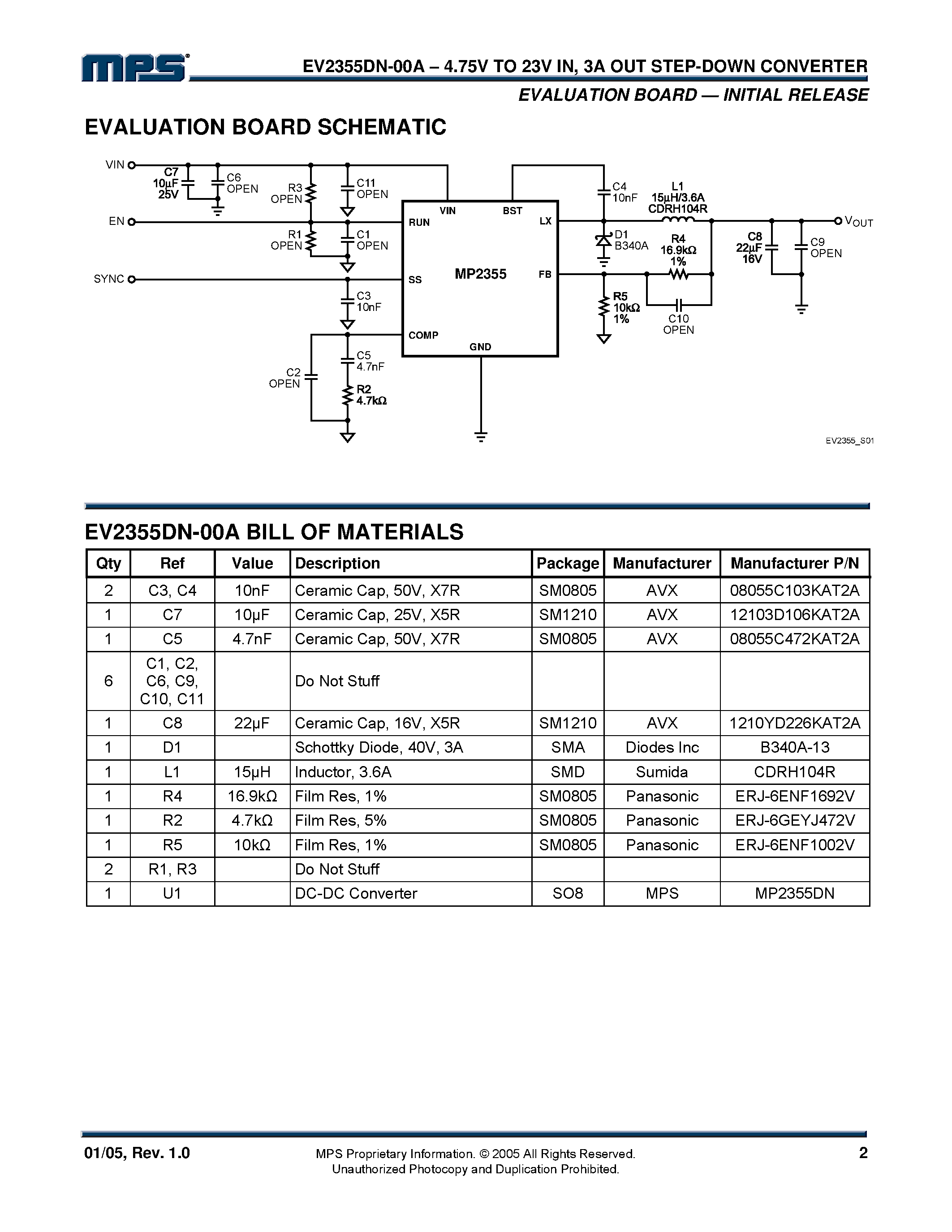 Даташит на микросхему EV2355DN-00A страница 2 Даташит EV2355DN-00A - 3A Out Step-Down DC/DC Converter страница 2