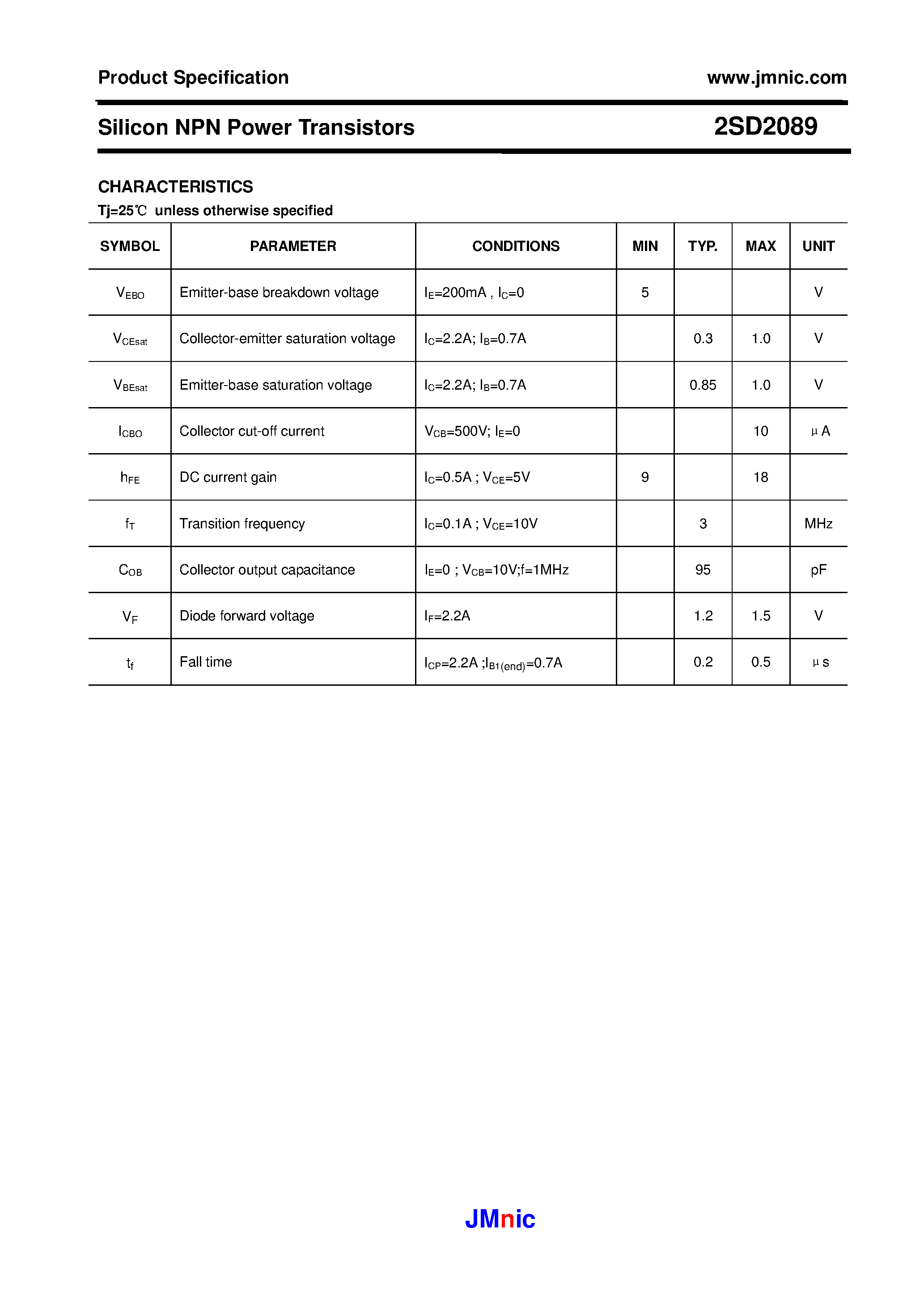 Даташит 2SD2089 - Silicon NPN Power Transistors страница 2