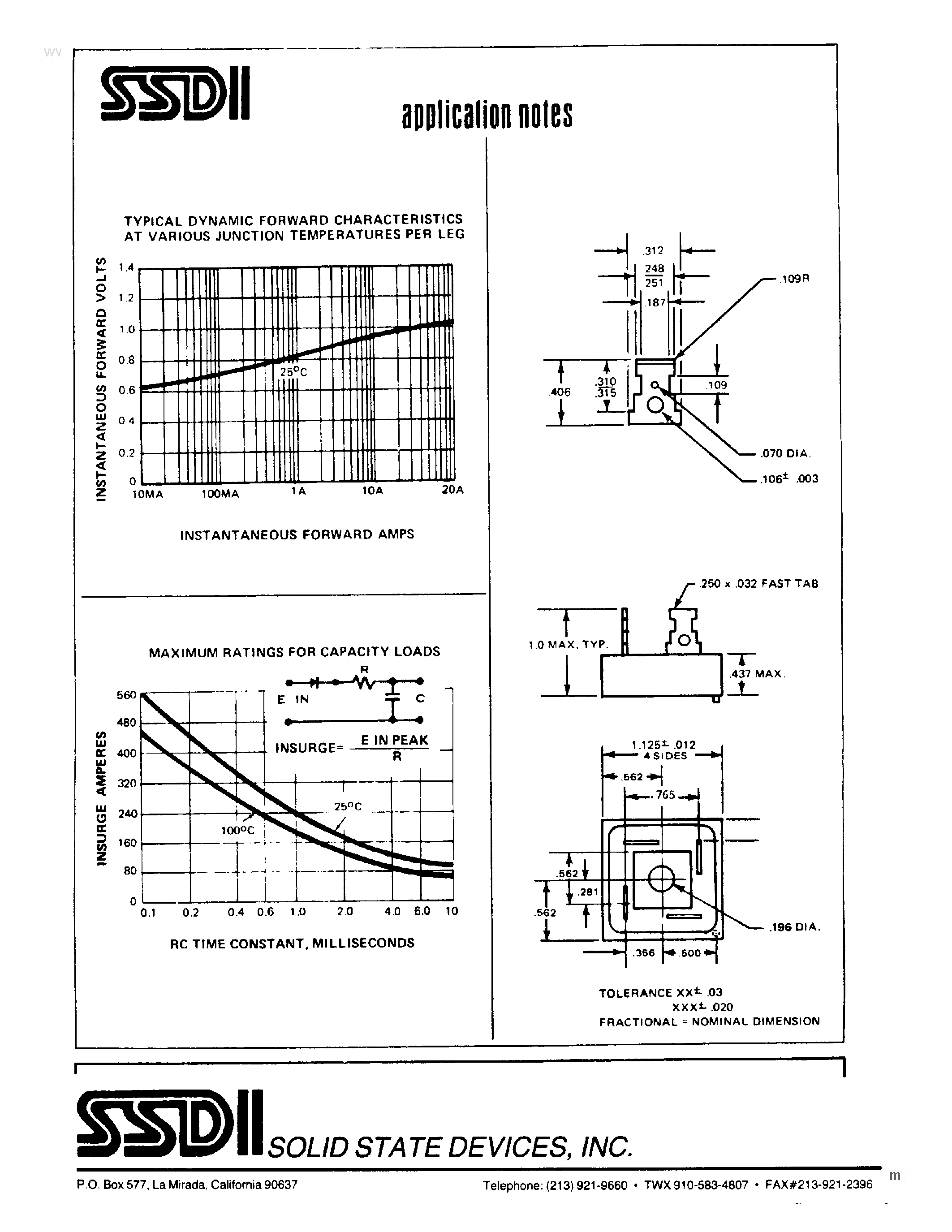 Datasheet SDA130 page 2 Datasheet SDA130 - BRIDGE RECTIFIER ASSEMBLY page 2