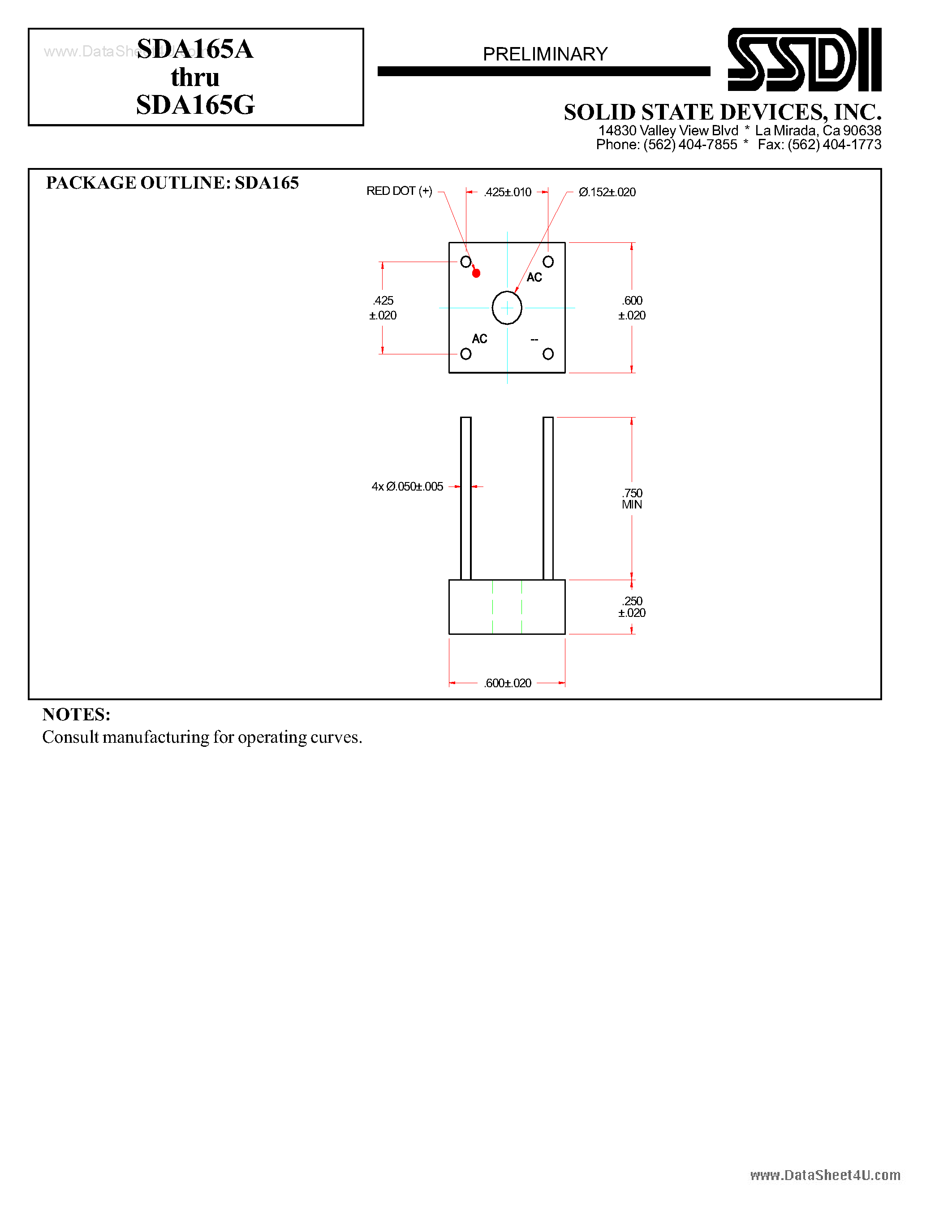 Даташит на микросхему SDA165A страница 2 Даташит SDA165A - (SDA165x) STANDARD RECOVERY SINGLE PHASE BRIDGE страница 2