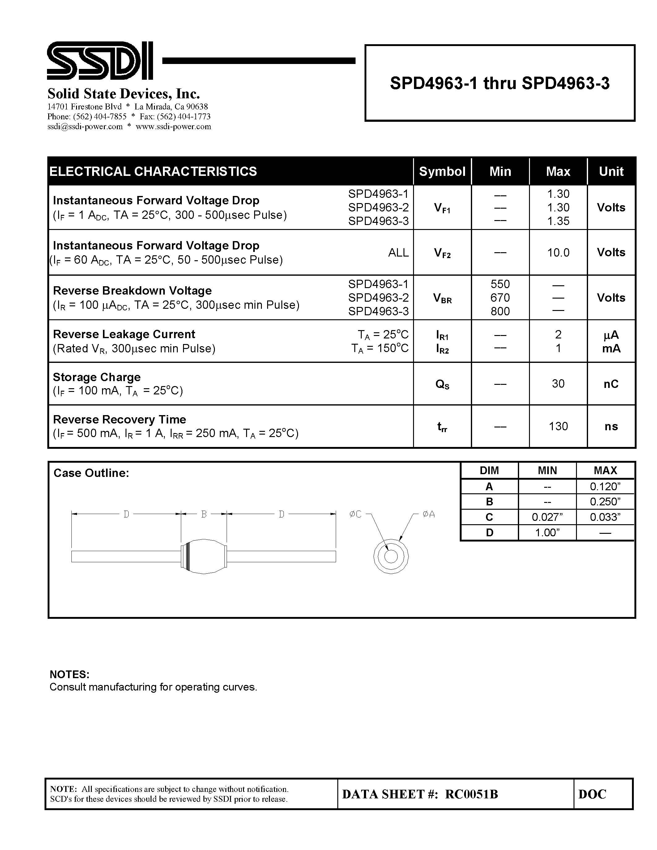 Datasheet SPD4963-1 page 2 Datasheet SPD4963-1 - page 2