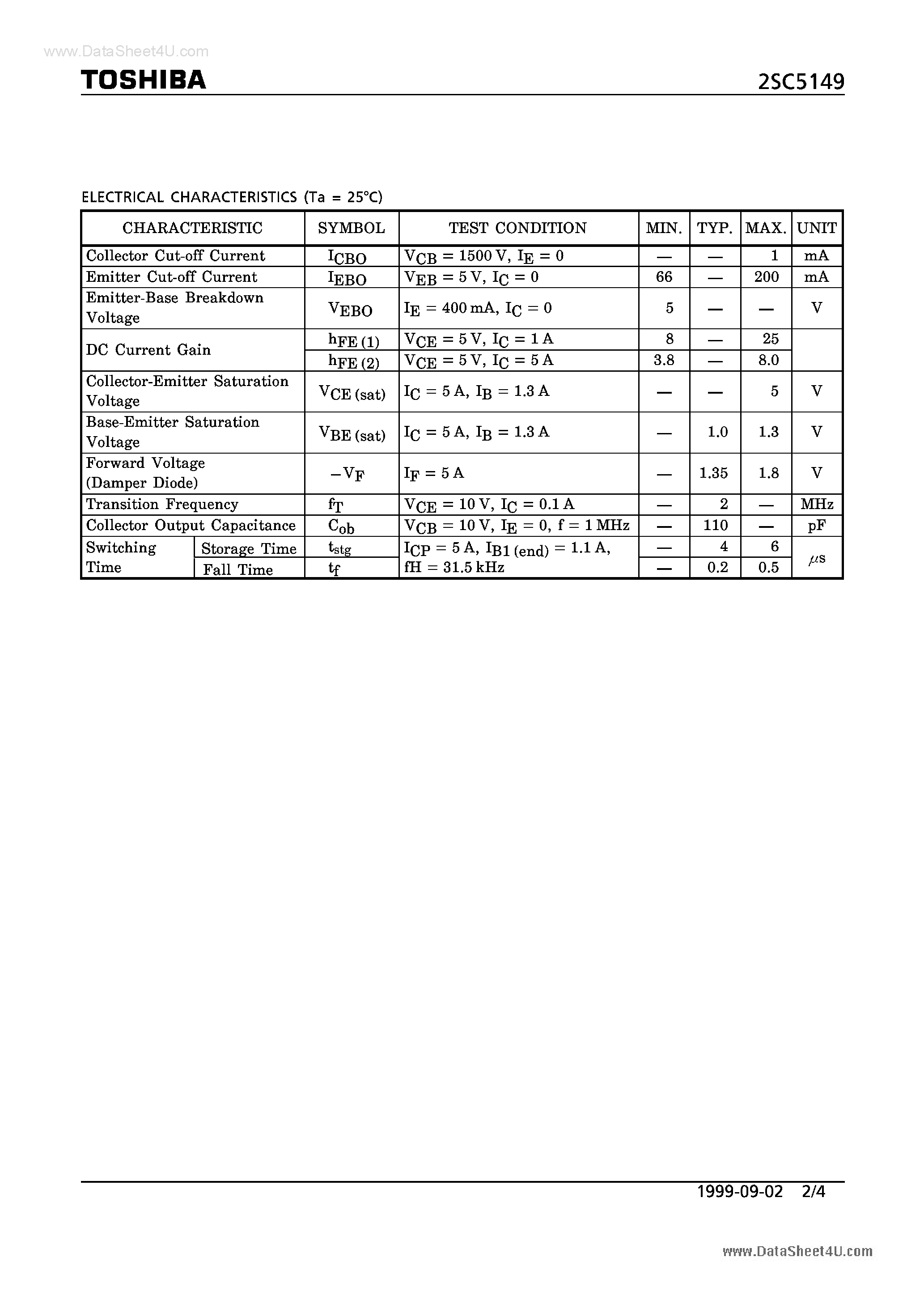 Даташит на микросхему C5149 страница 2 Даташит C5149 - Search -----> 2SC5149 страница 2