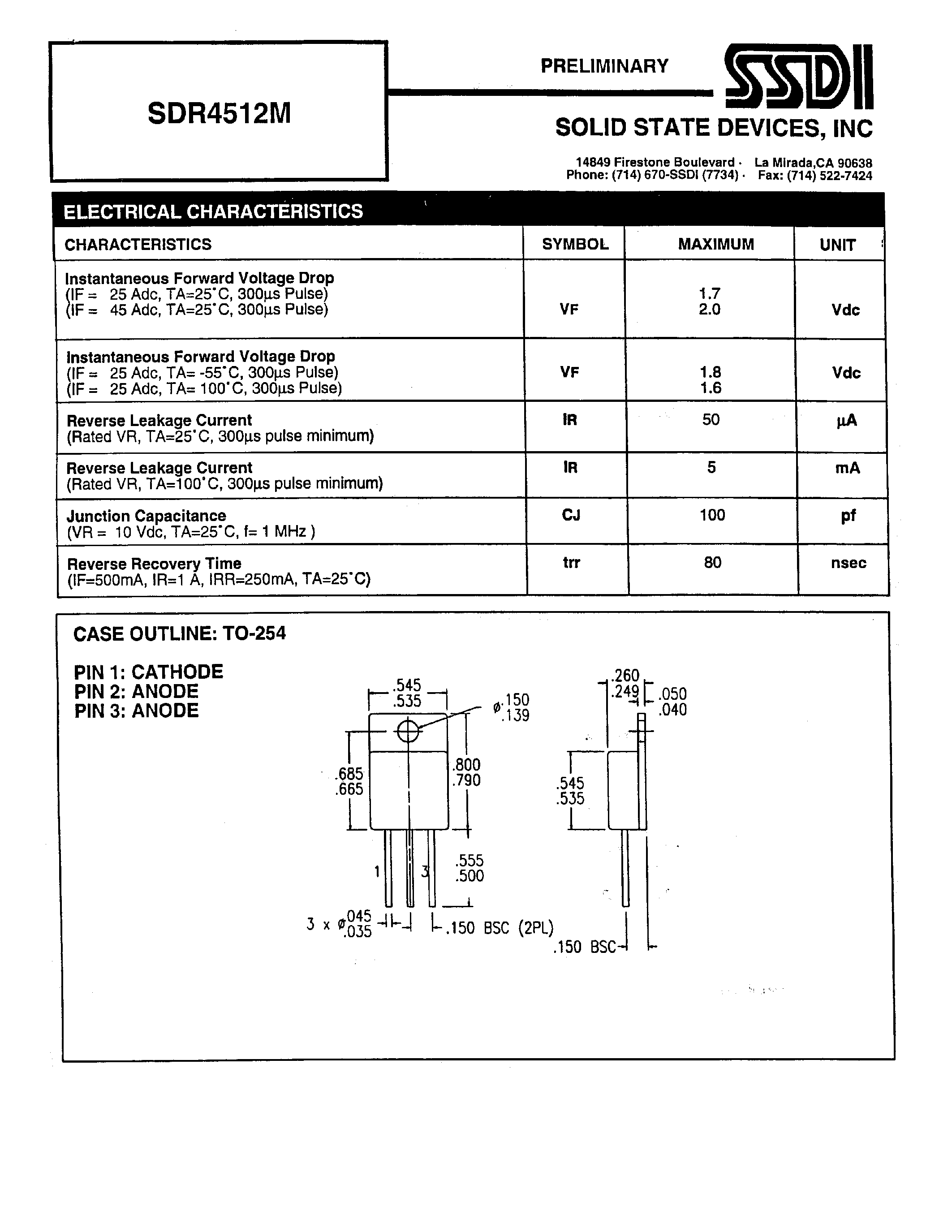 Datasheet SDR4512M page 2 Datasheet SDR4512M - RECTIFIER page 2