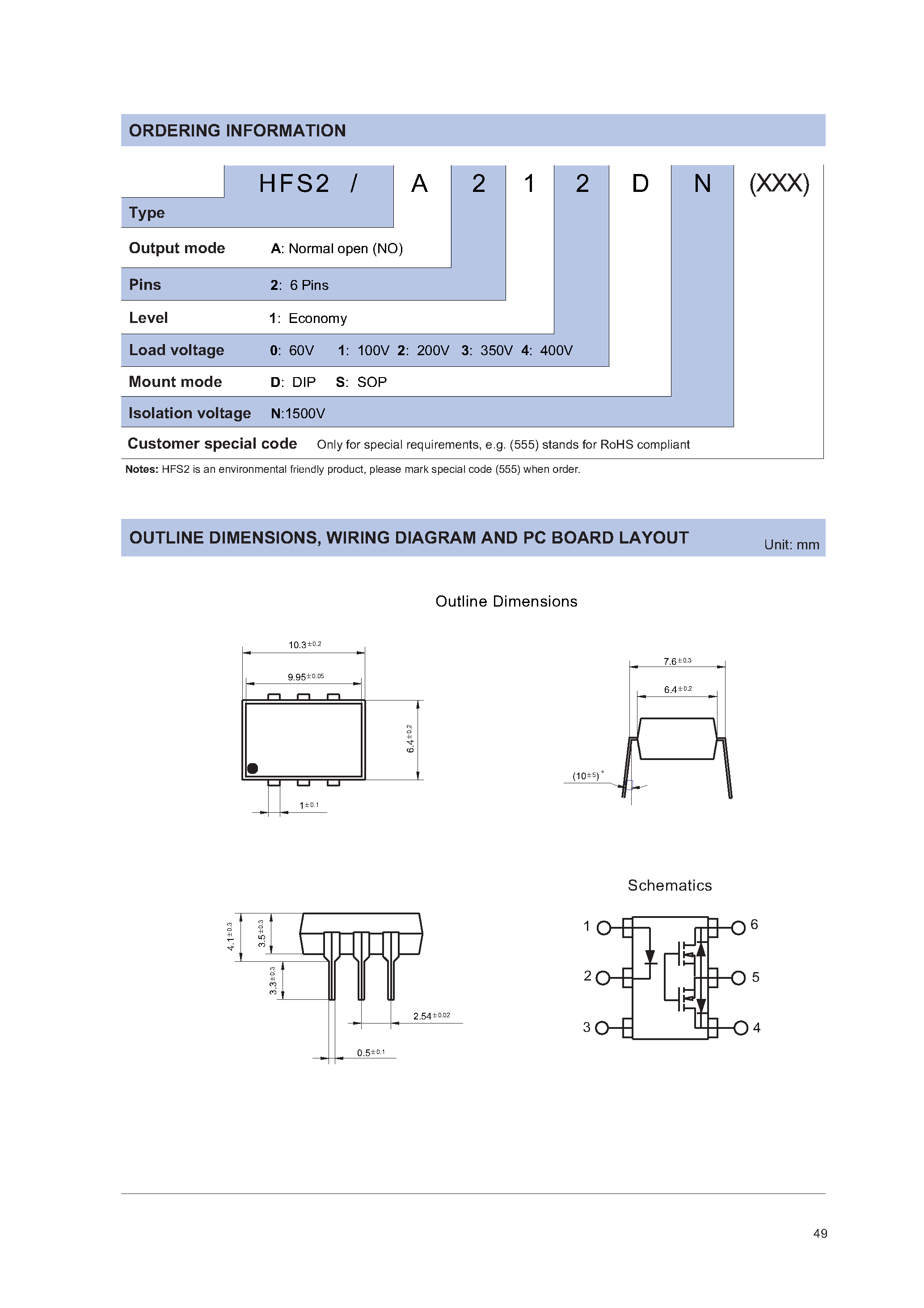 Даташит HFS2 - MOS RELAY страница 2