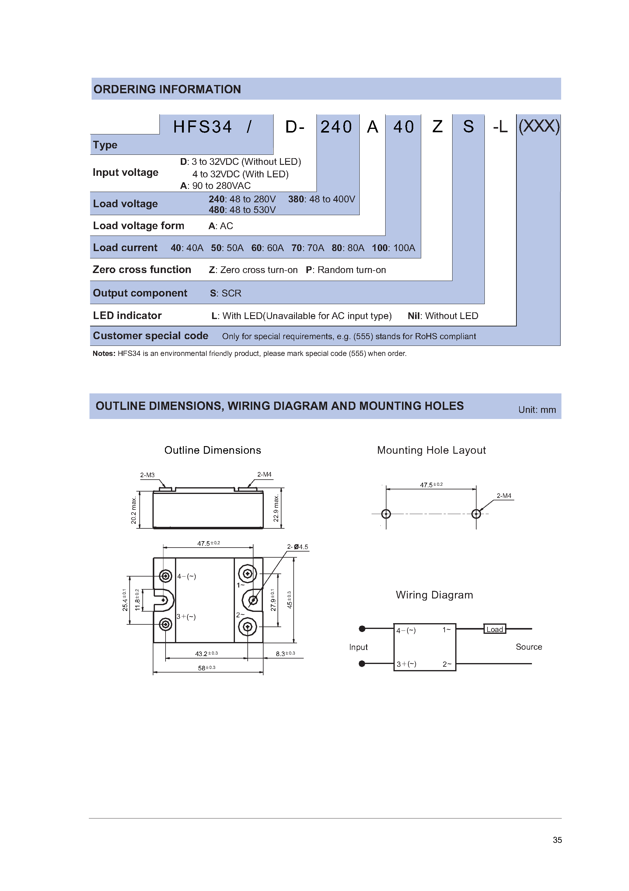 Даташит HFS34 - SOLID STATE RELAY страница 2