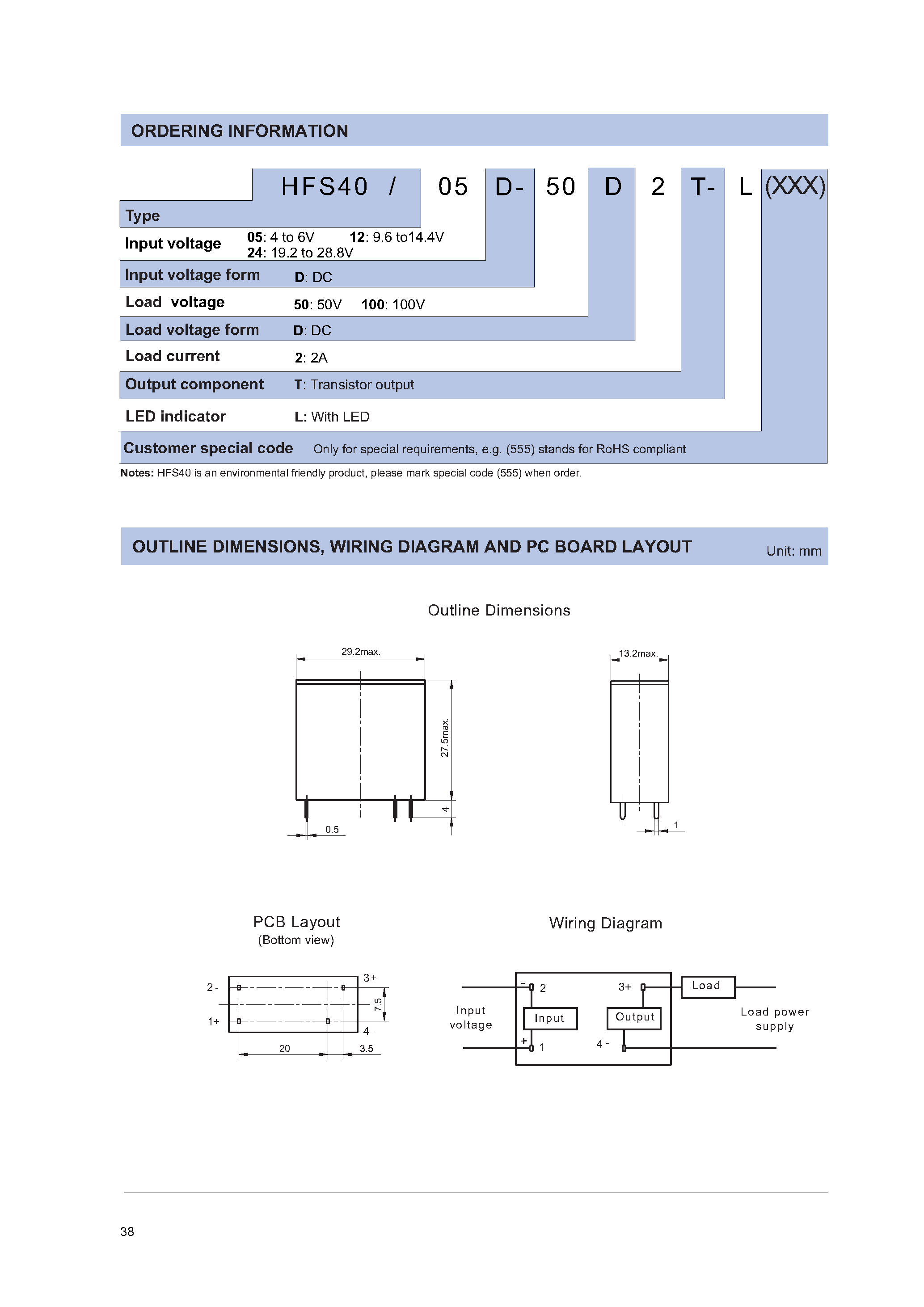 Даташит HFS40 - SOLID STATE RELAY страница 2