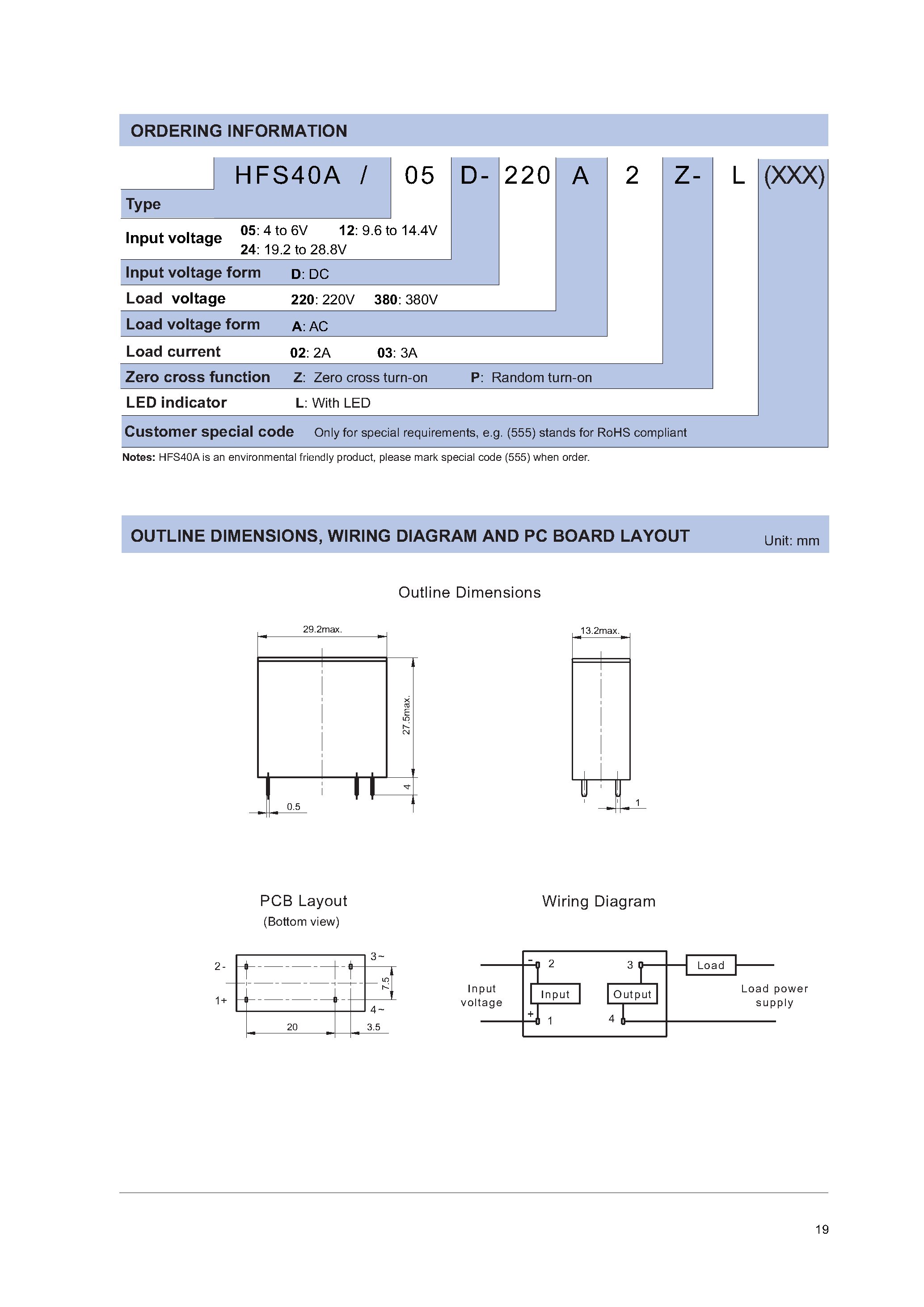 Даташит HFS40A - SOLID STATE RELAY страница 2