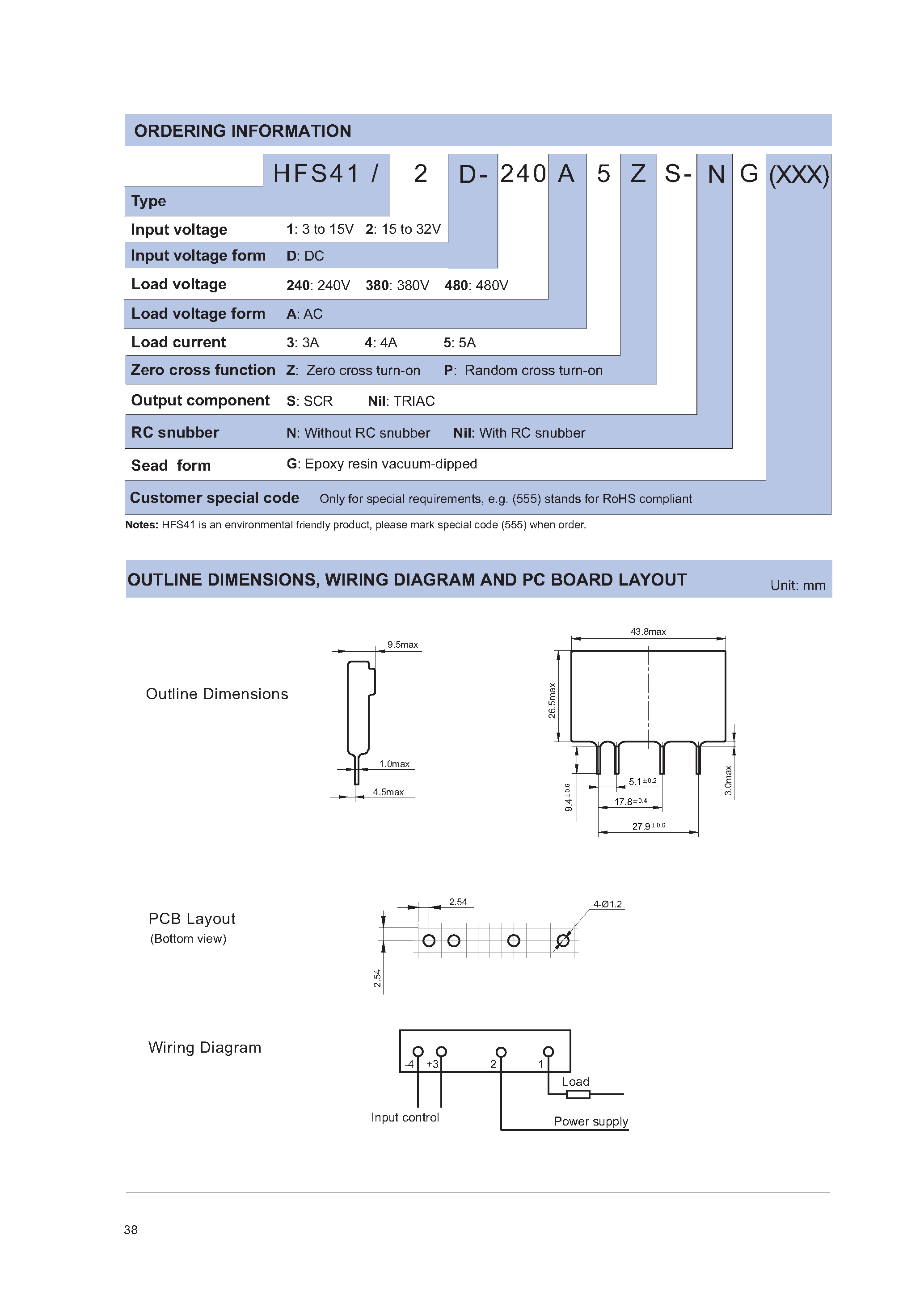 Даташит HFS41 - SOLID STATE RELAY страница 2