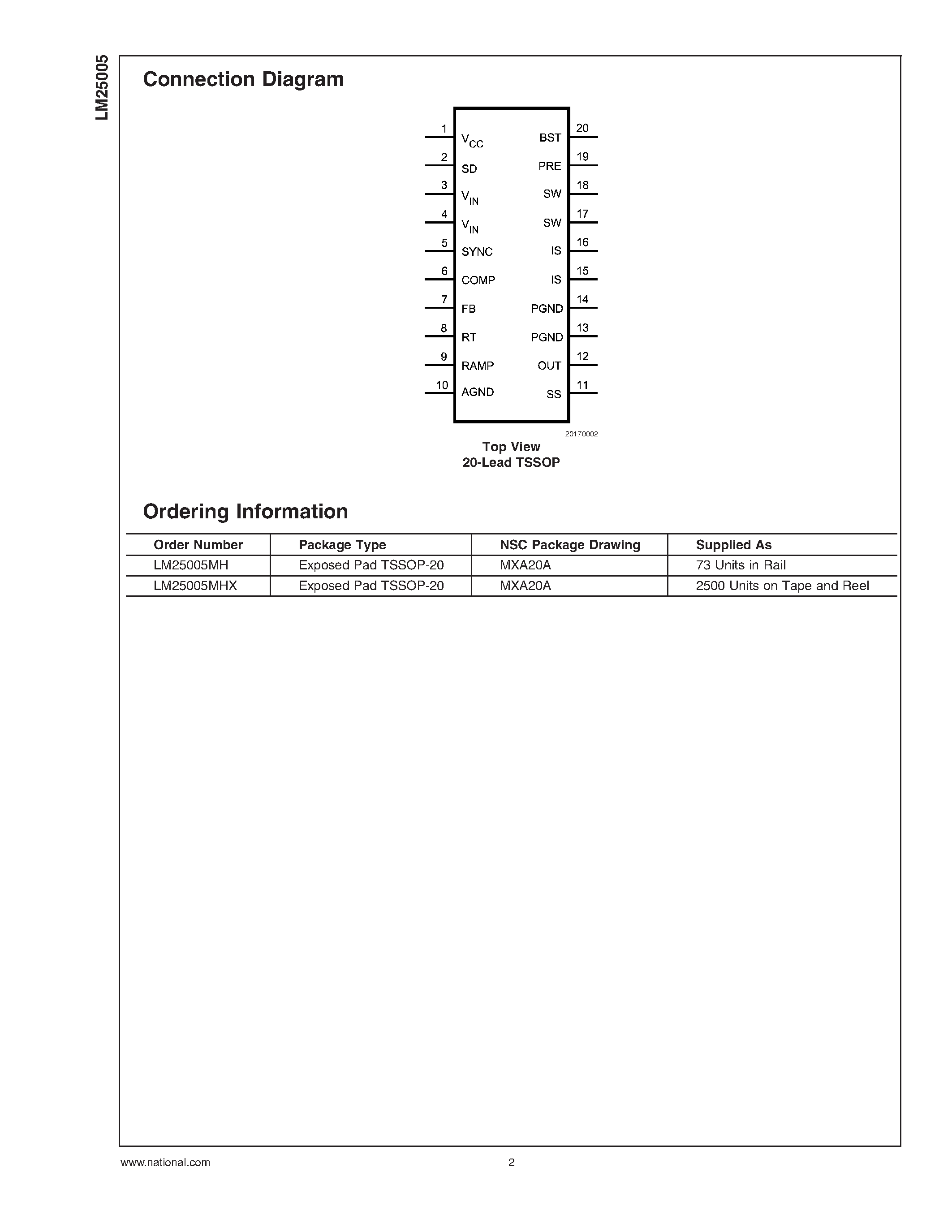 Даташит LM25005 - STEP-DOWN SWITCHING REGULATOR страница 2