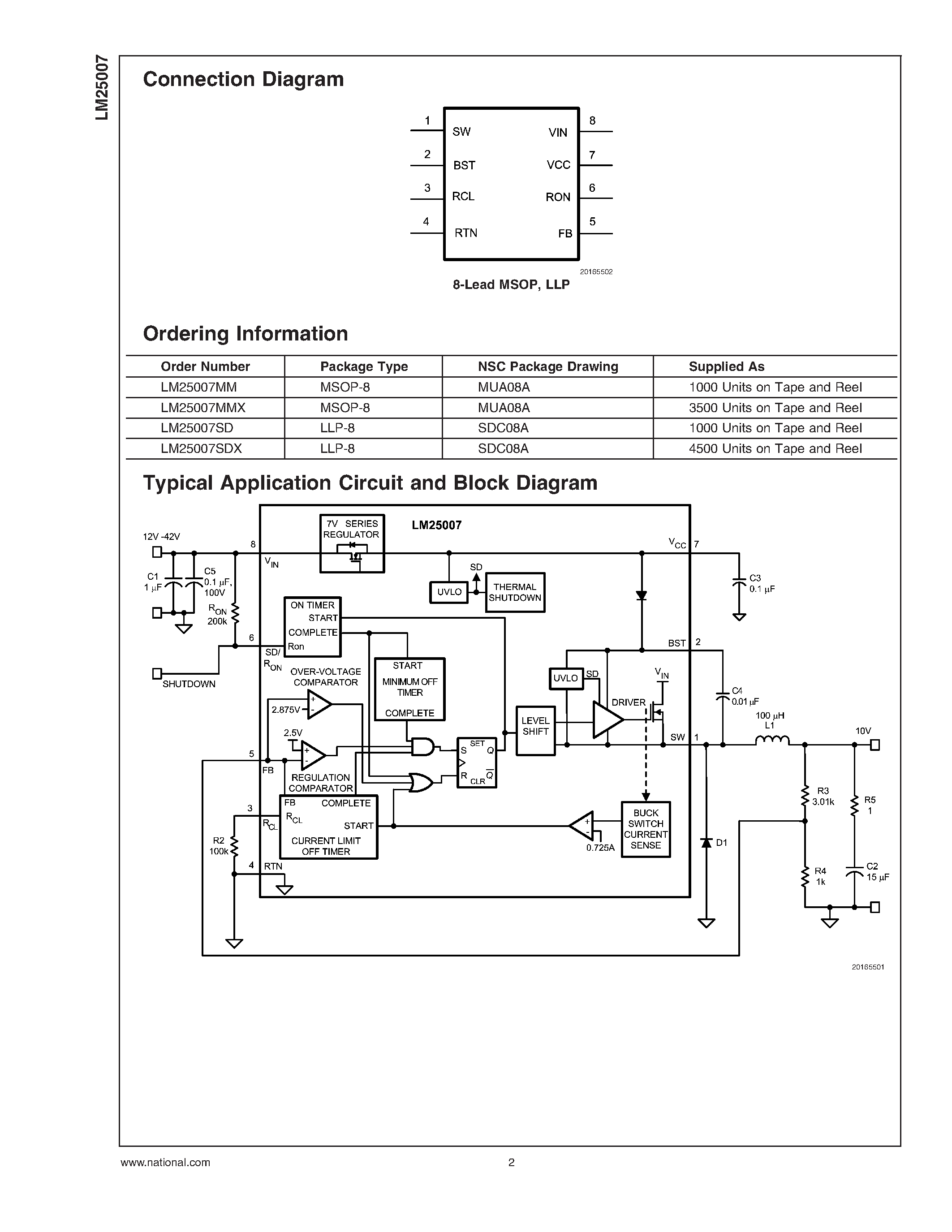 Даташит LM25007 - Step-Down Switching Regulator страница 2
