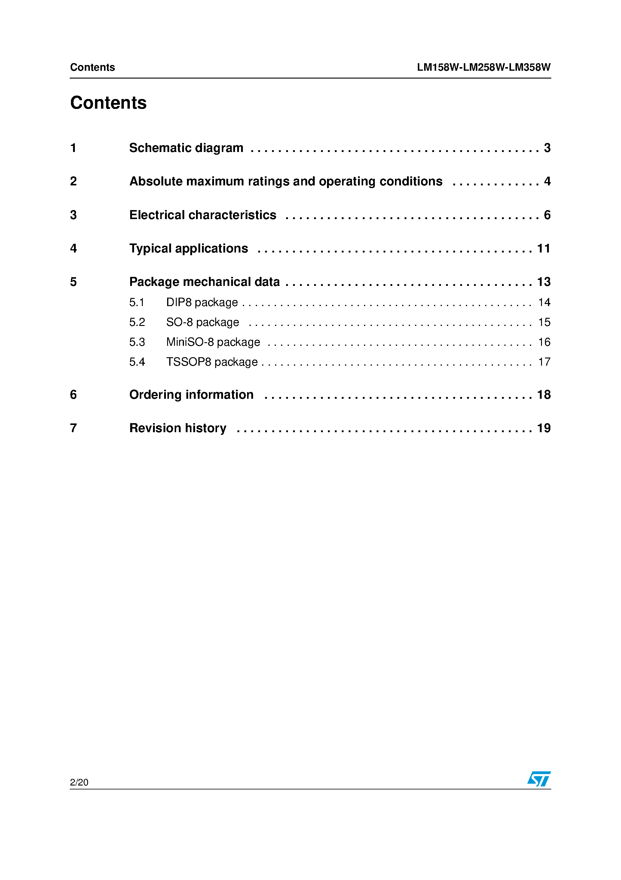 Datasheet LM358W - Low power dual operational amplifiers page 2