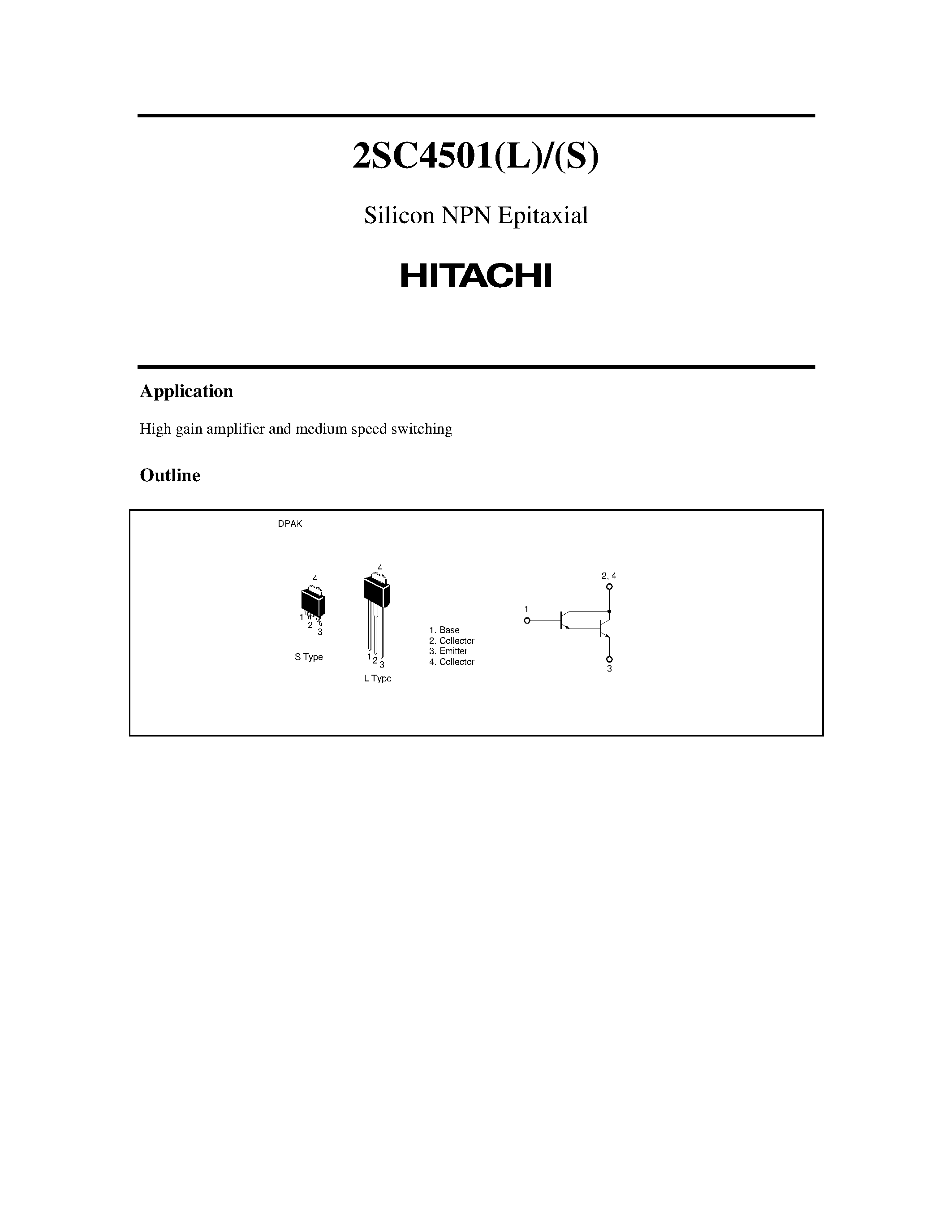 Datasheet 2SC4501 - Silicon NPN Epitaxial page 1