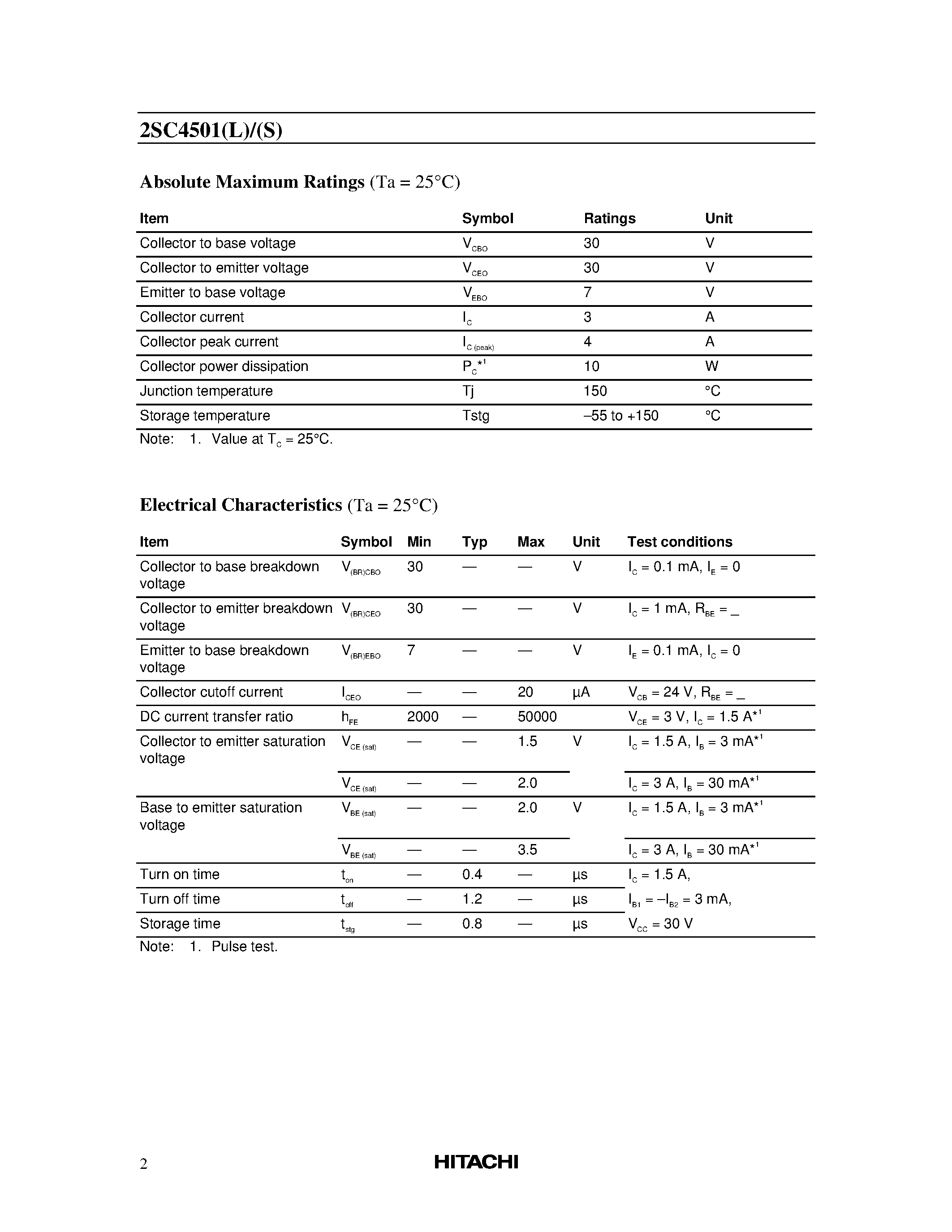 Datasheet 2SC4501 - Silicon NPN Epitaxial page 2