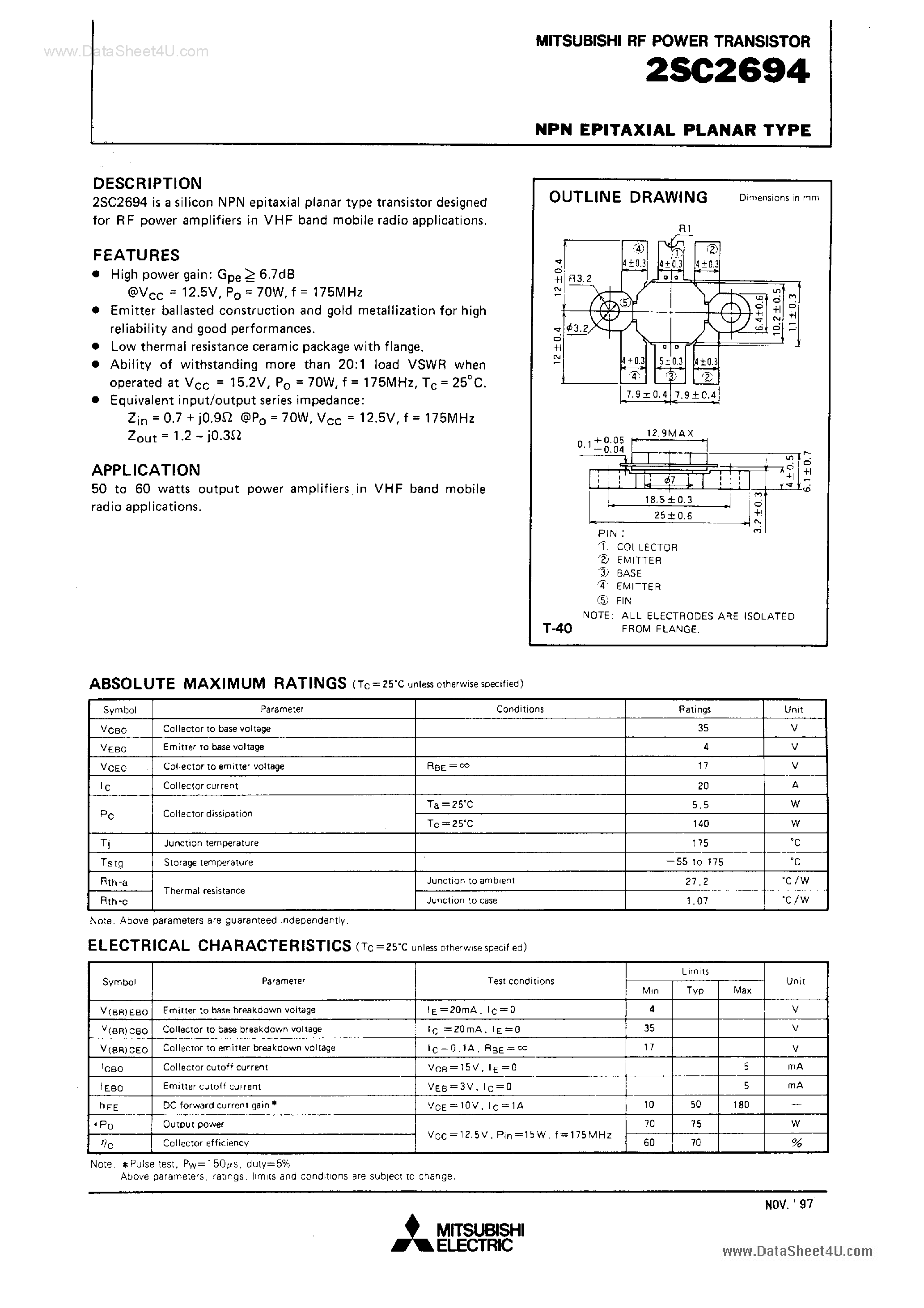 Datasheet C2694 page 1 Datasheet C2694 - Search -----> 2SC2694 page 1