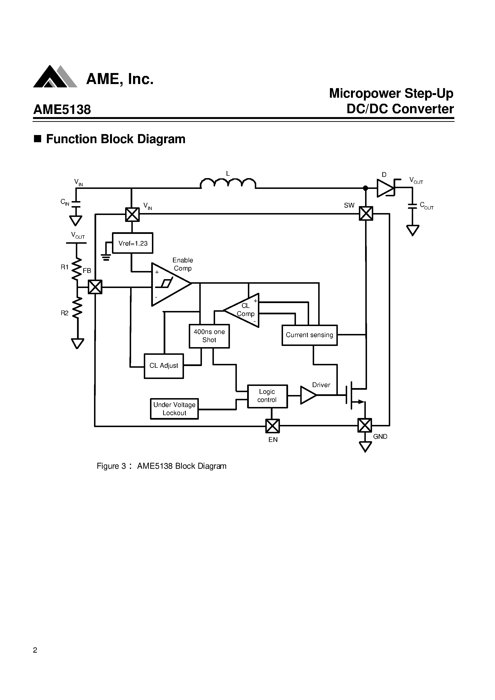 Даташит на микросхему AME5138 страница 2 Даташит AME5138 - Micropower Step-Up DC/DC Converter страница 2