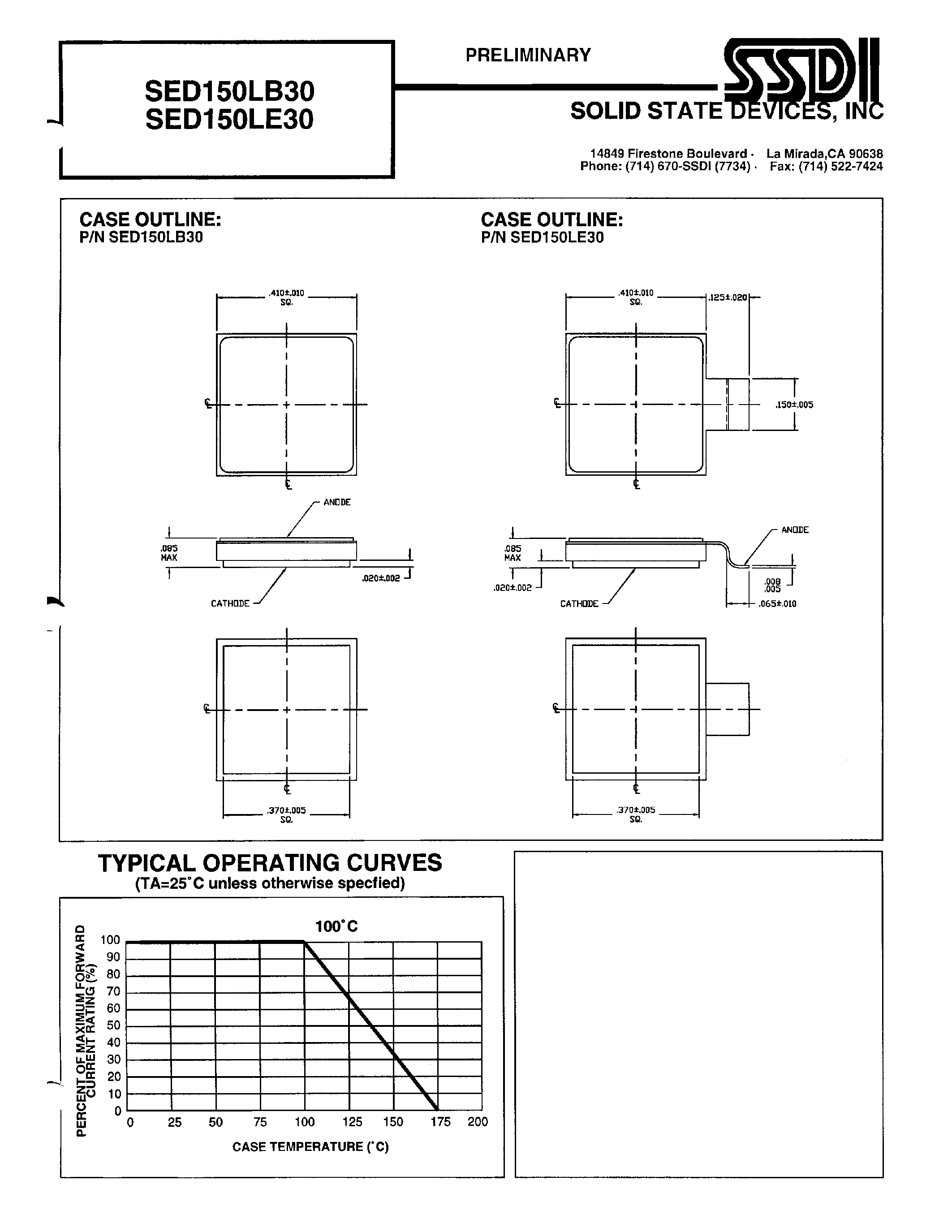 Datasheet SED150LB30 page 2 Datasheet SED150LB30 - SCHOTTKY RECTIFIER page 2