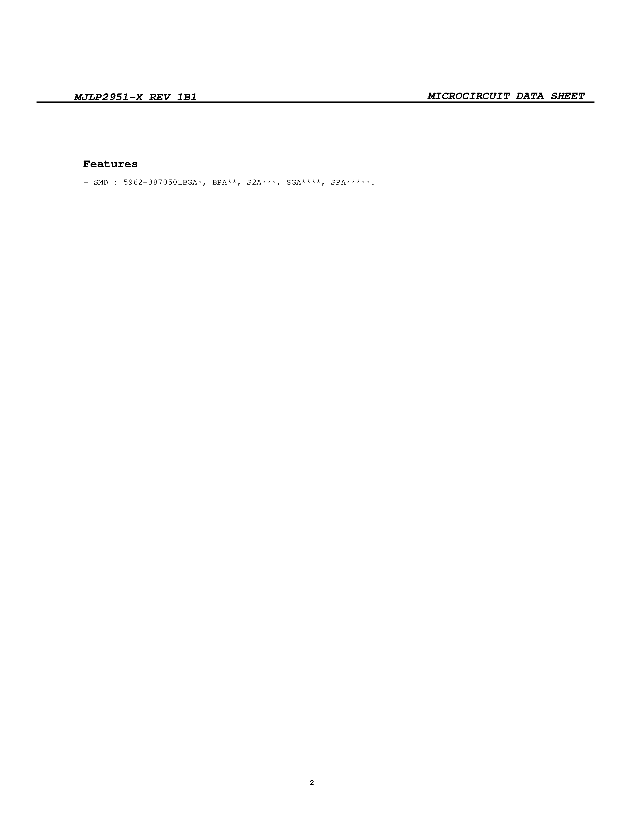 Datasheet MJLP2951-X page 2 Datasheet MJLP2951-X - ADJUSTABLE MICROPOWER VOLTAGE REGULATORS page 2