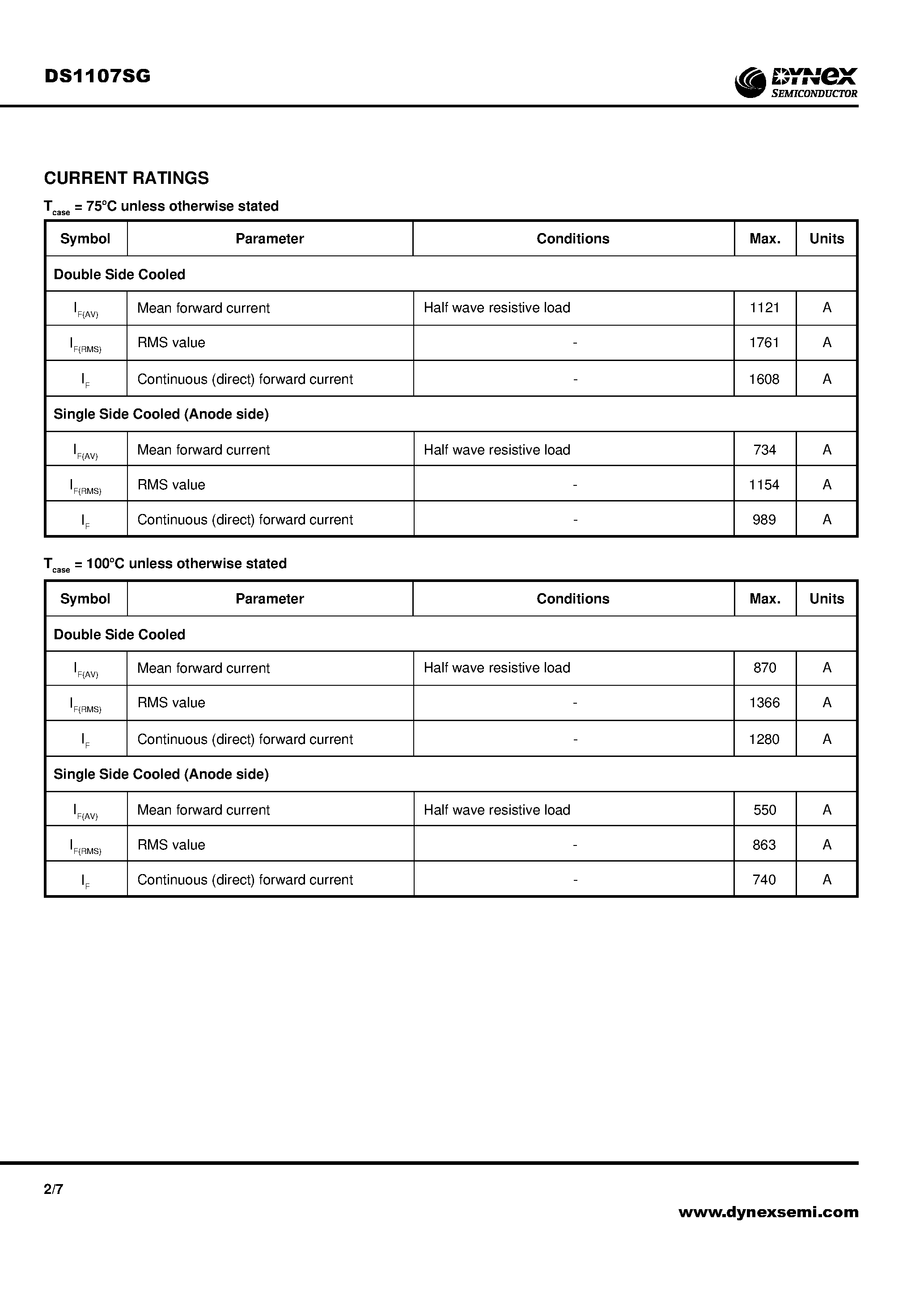 Datasheet DS1107SG - Rectifier Diode page 2