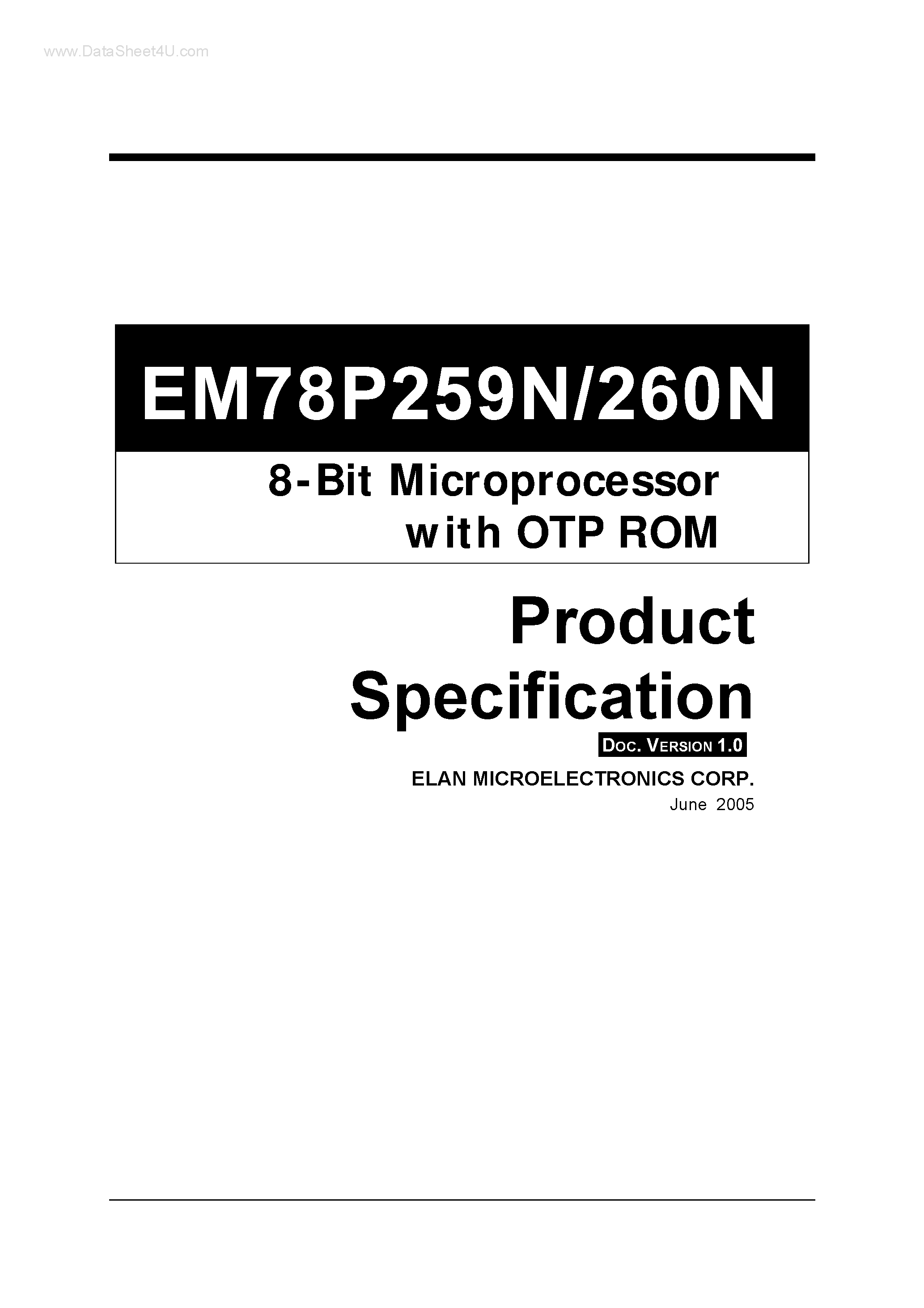 EM78P259N даташит ELAN Microelectronics техническое описание ...