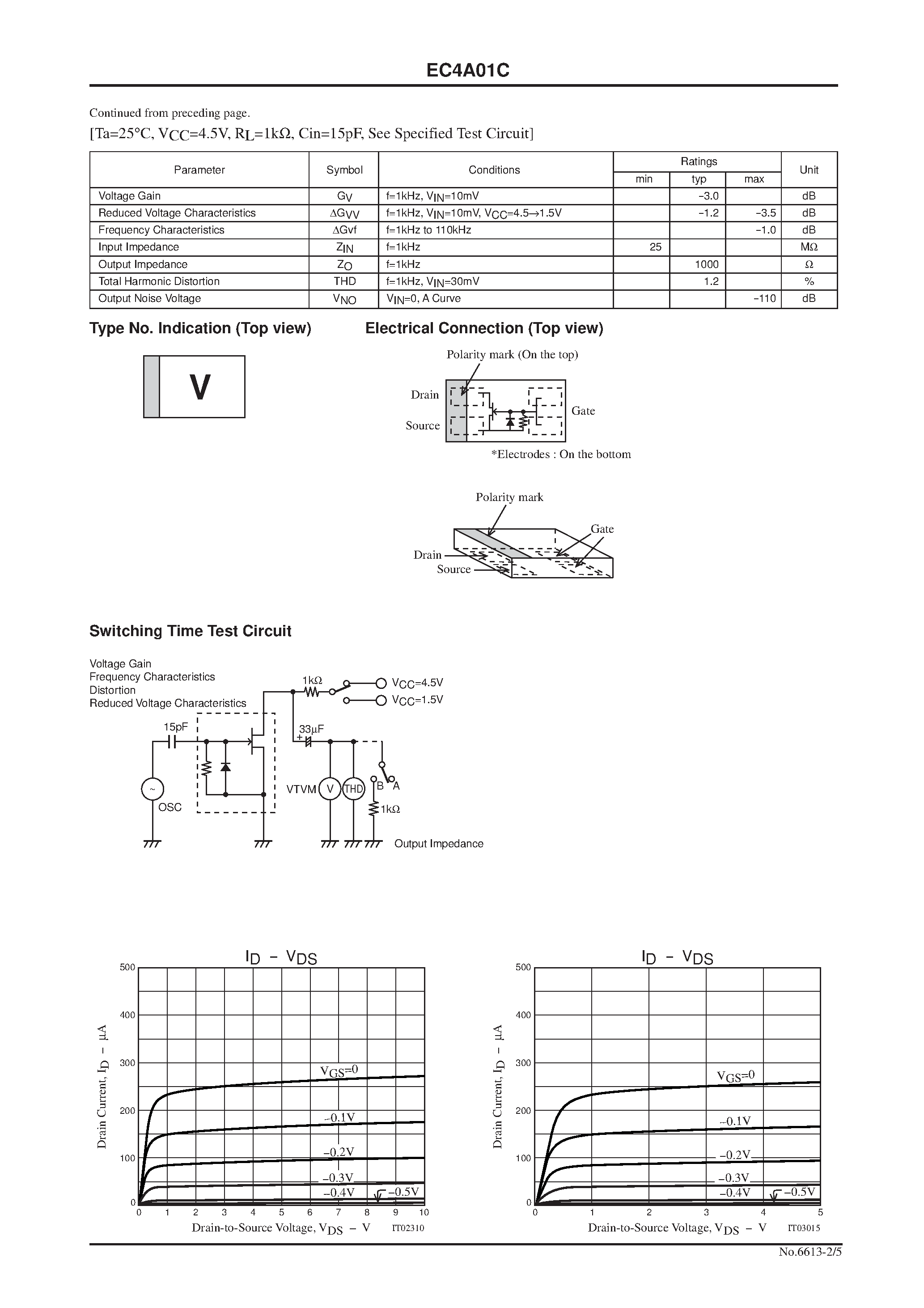 Datasheet EC4A01C - Capacitor Microphone Applications page 2