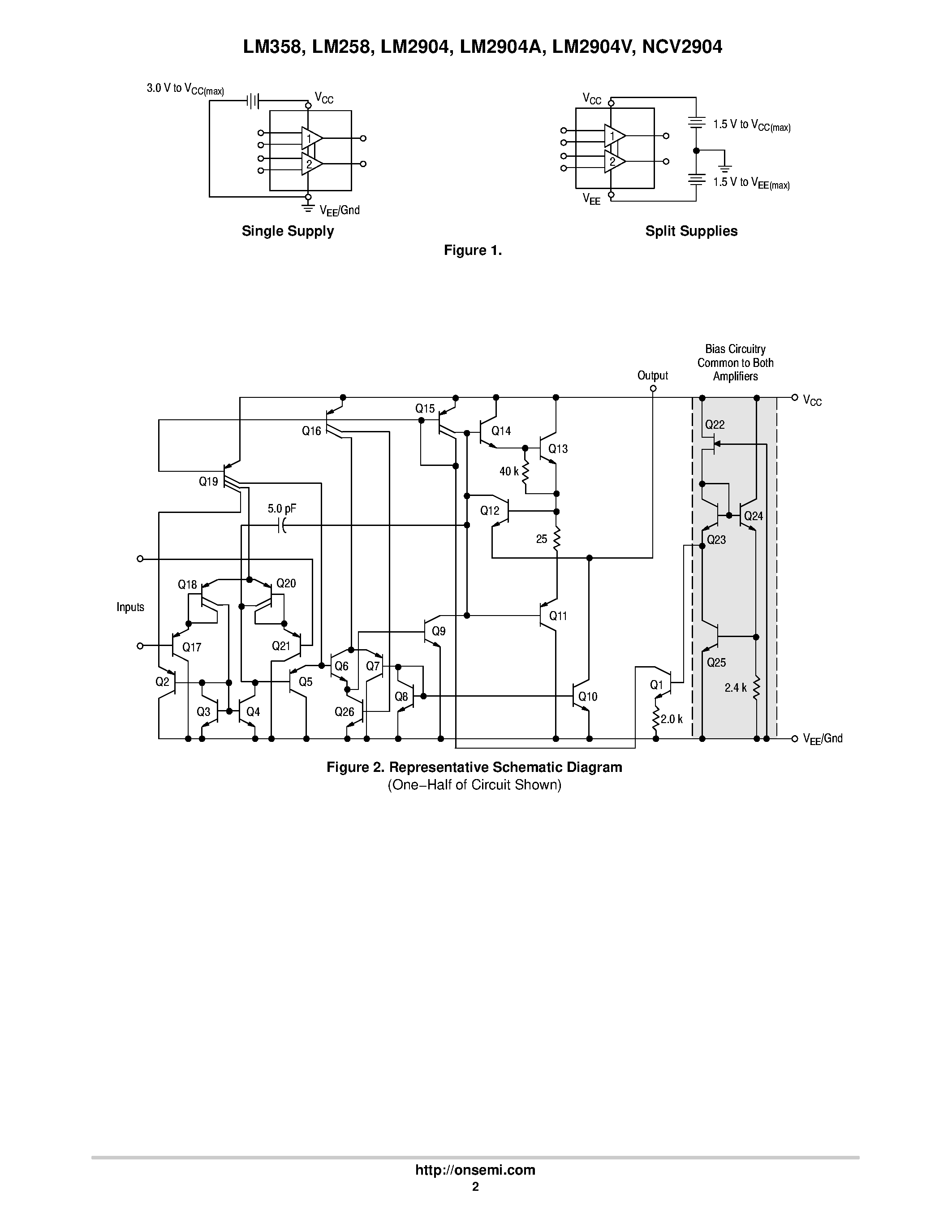 Datasheet LM358 page 2 Datasheet LM358 - Single Supply Dual Operational Amplifiers page 2