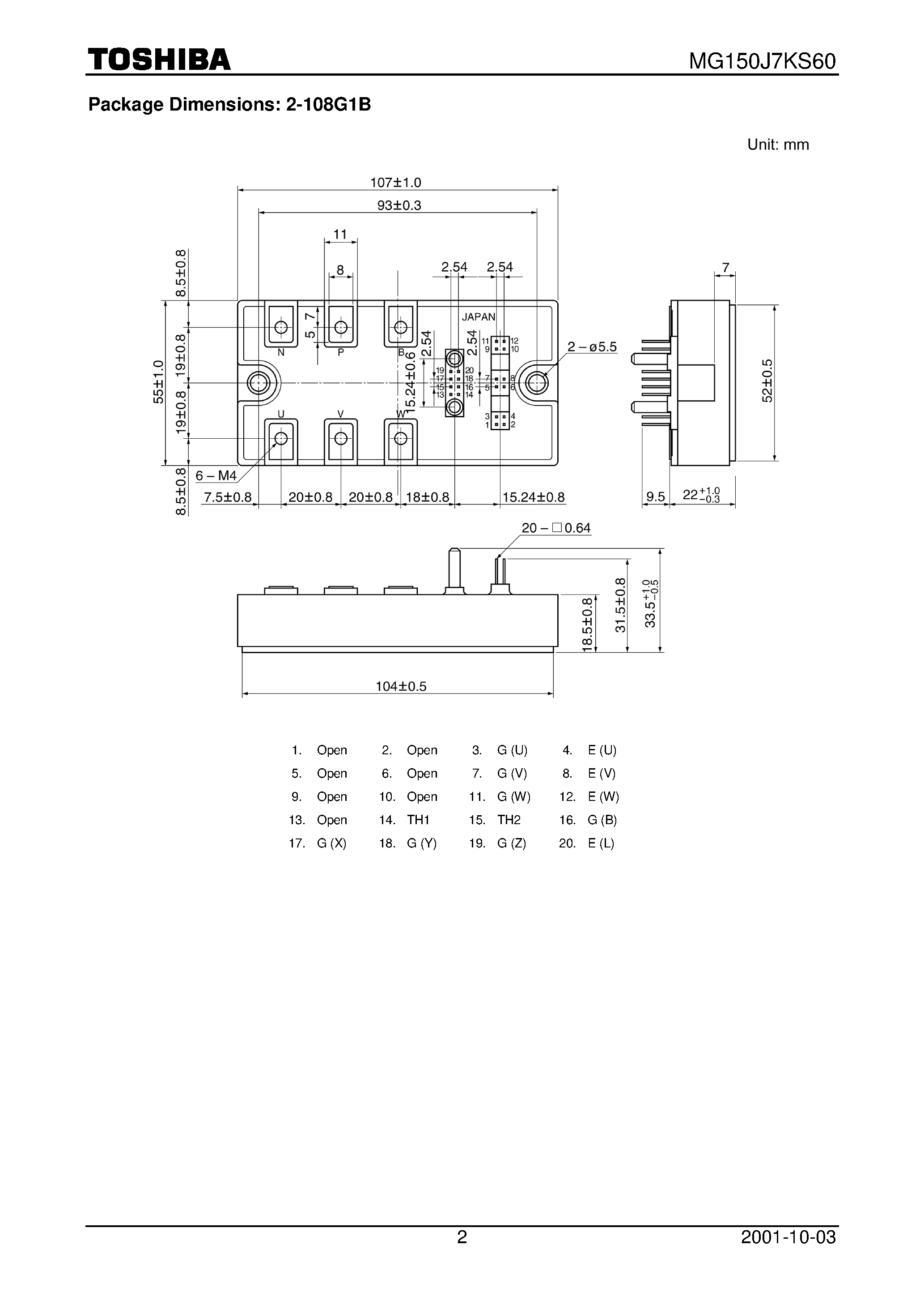 Datasheet MG150J7KS60 - GTR MODULE SILICON N CHANNEL IGBT page 2
