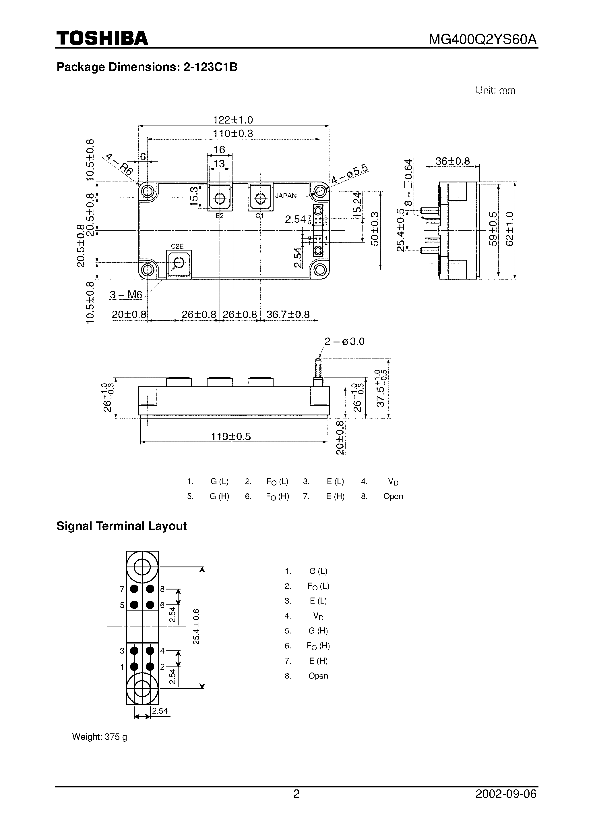 Datasheet MG400Q2YS60A - IGBT Module Silicon N Channel IGBT page 2