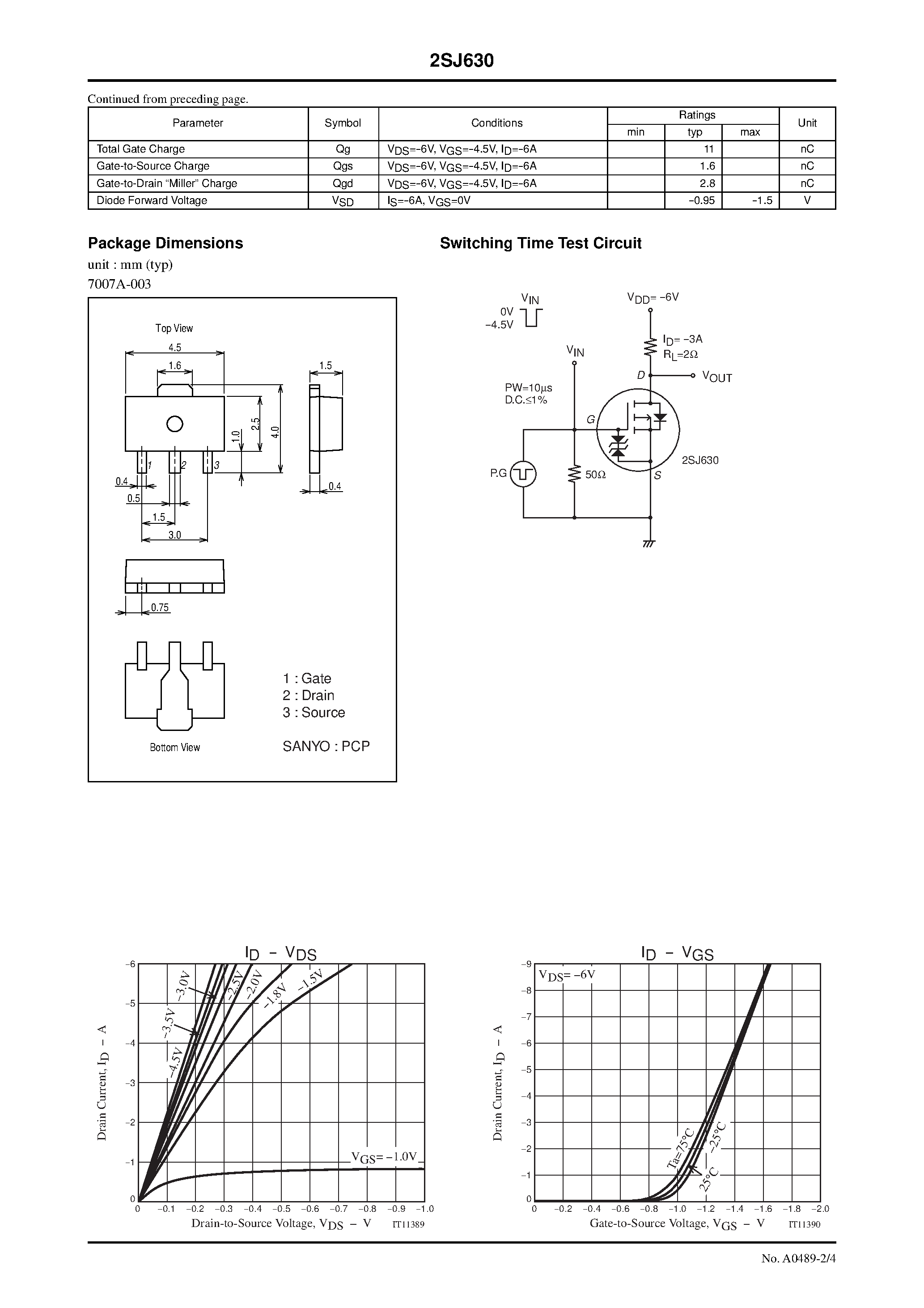 Даташит 2SJ630 - General-Purpose Switching Device Applications страница 2