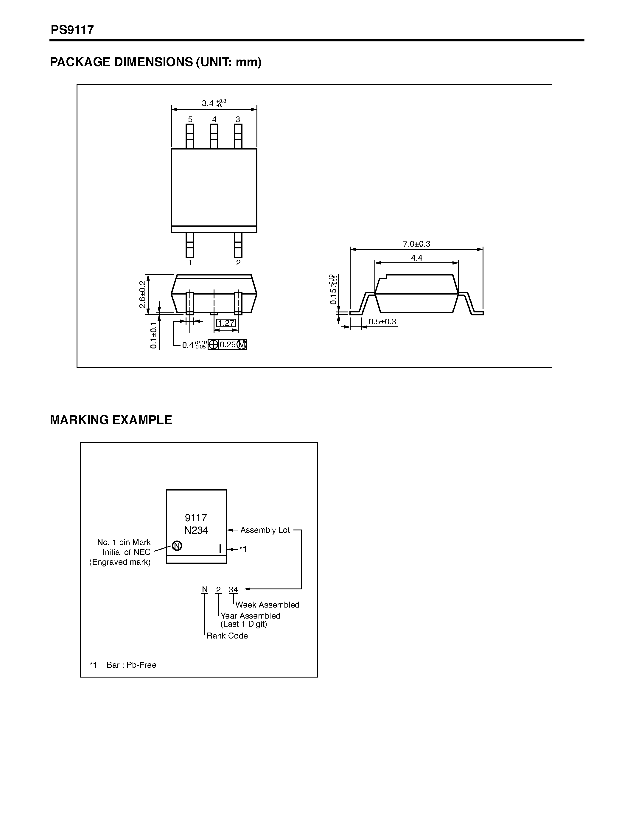 Datasheet PS9117 - 10Mbps OPEN COLLECTOR OUTPUT TYPE 5-PIN SOP OPTOCOUPLER page 2