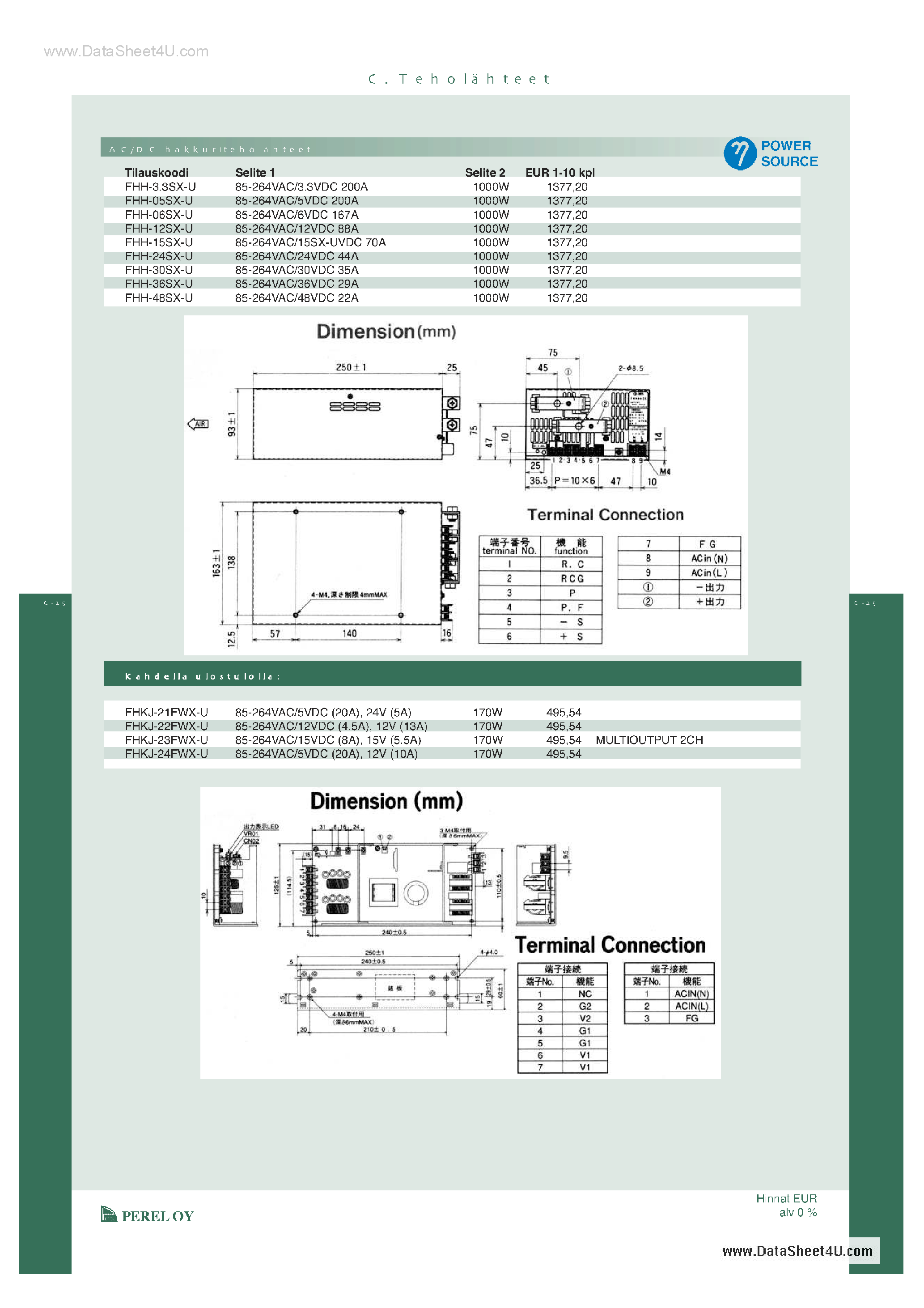 Datasheet FHH-30SX-U - (FHH-xxSX-U) AC/DC page 1